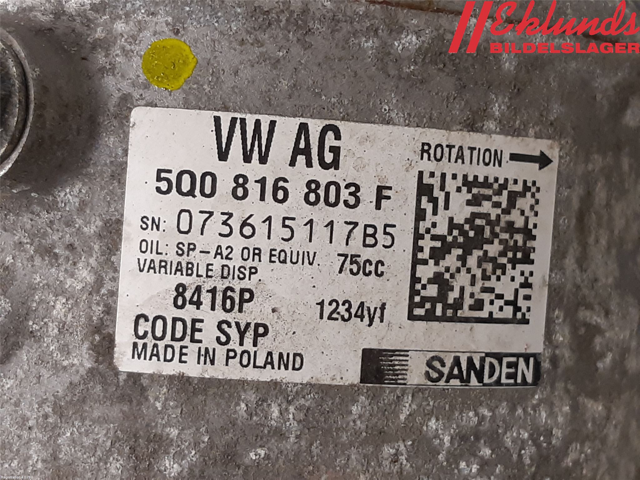 Volkswagen VW TOURAN 16- Ac Kompressor