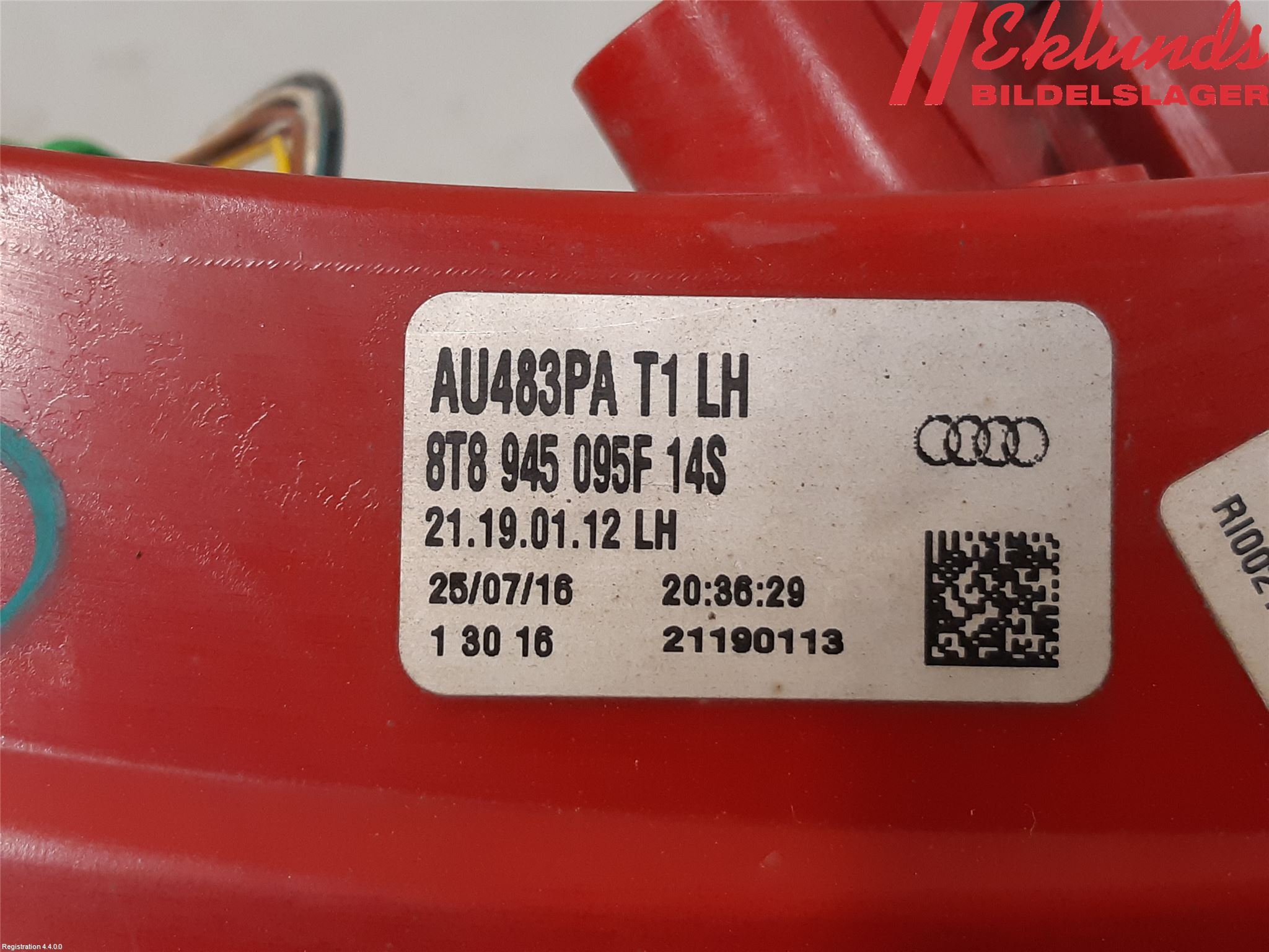 Audi A5 07-16 Bakljus Vänster