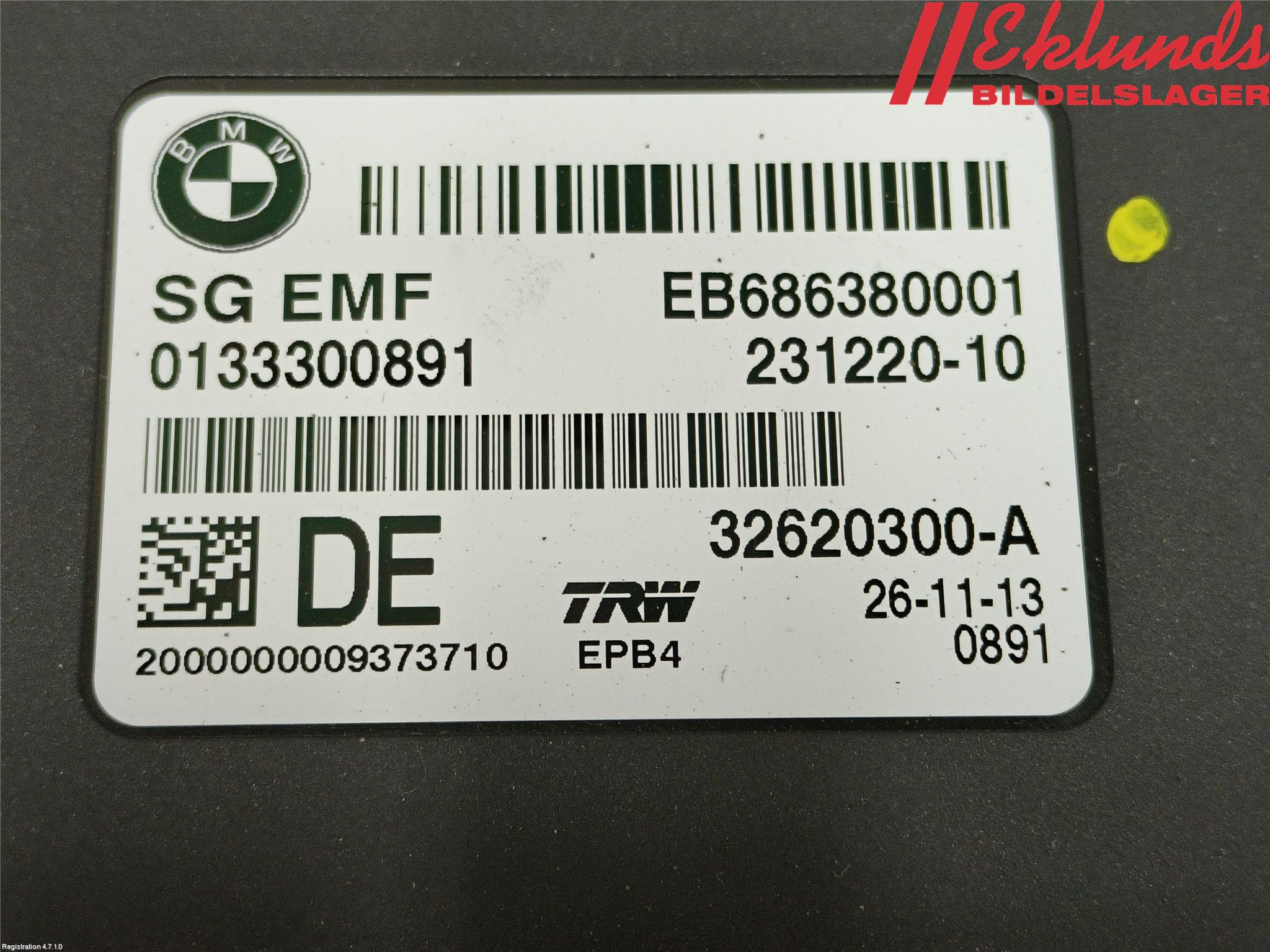 BMW 5 F10/F11/F18 09-17 Styrenhet Parkbroms Epb