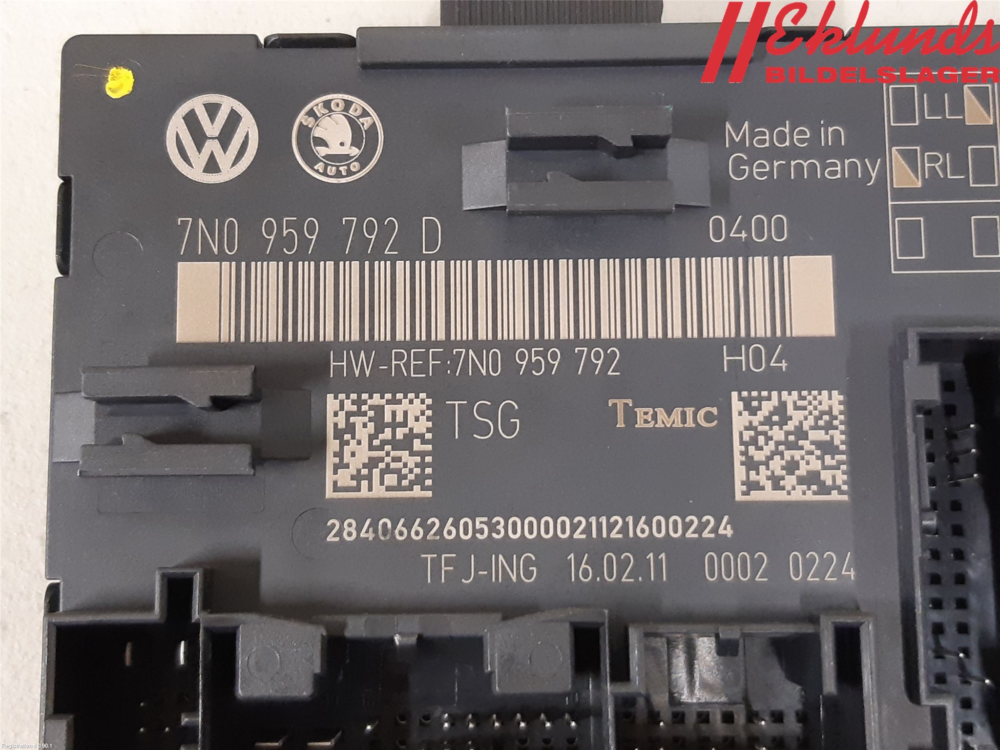Volkswagen VW SHARAN 11- Styrenhet Dörr