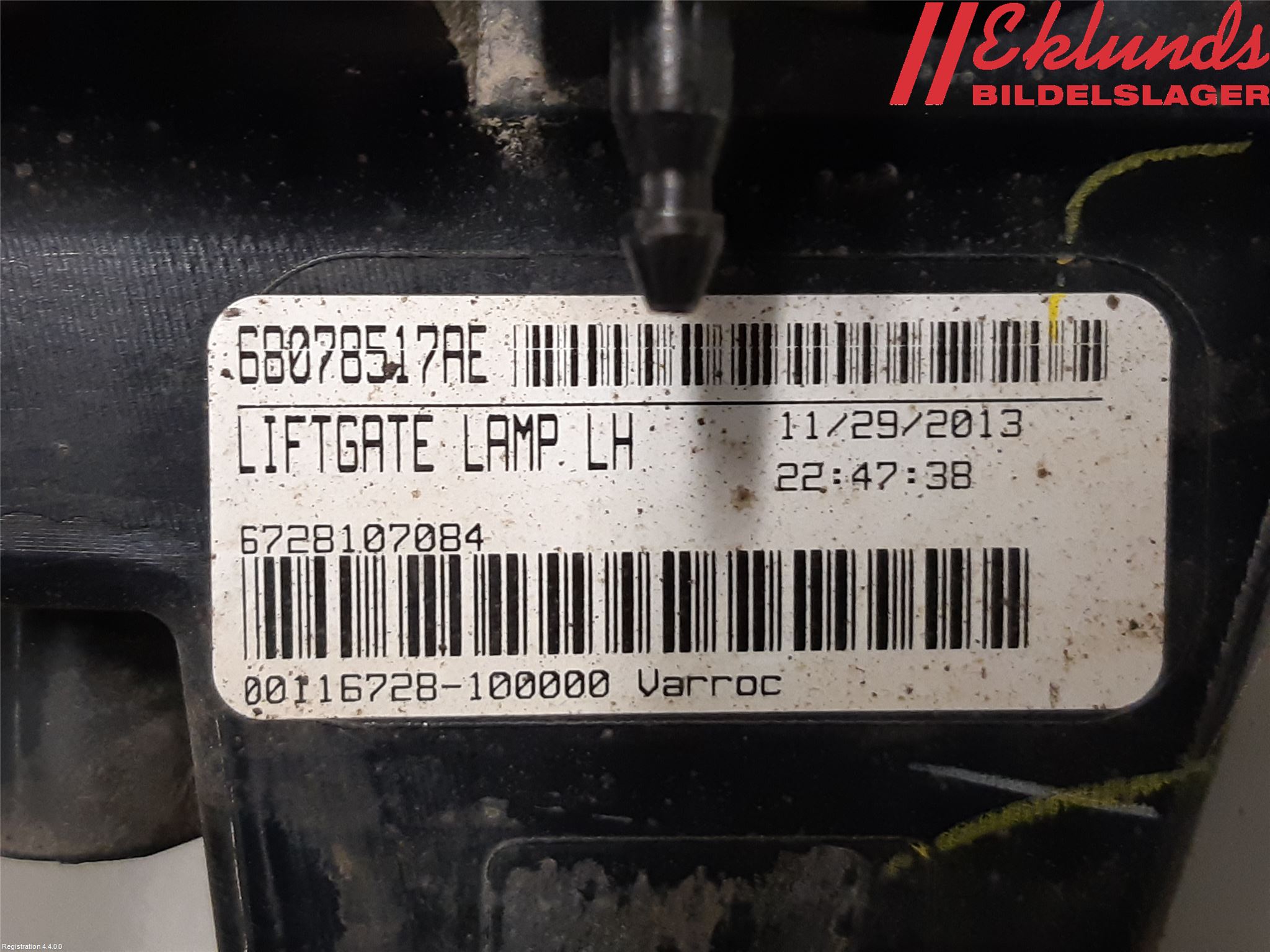 Fiat FREEMONT Bakljus Lucka Vä