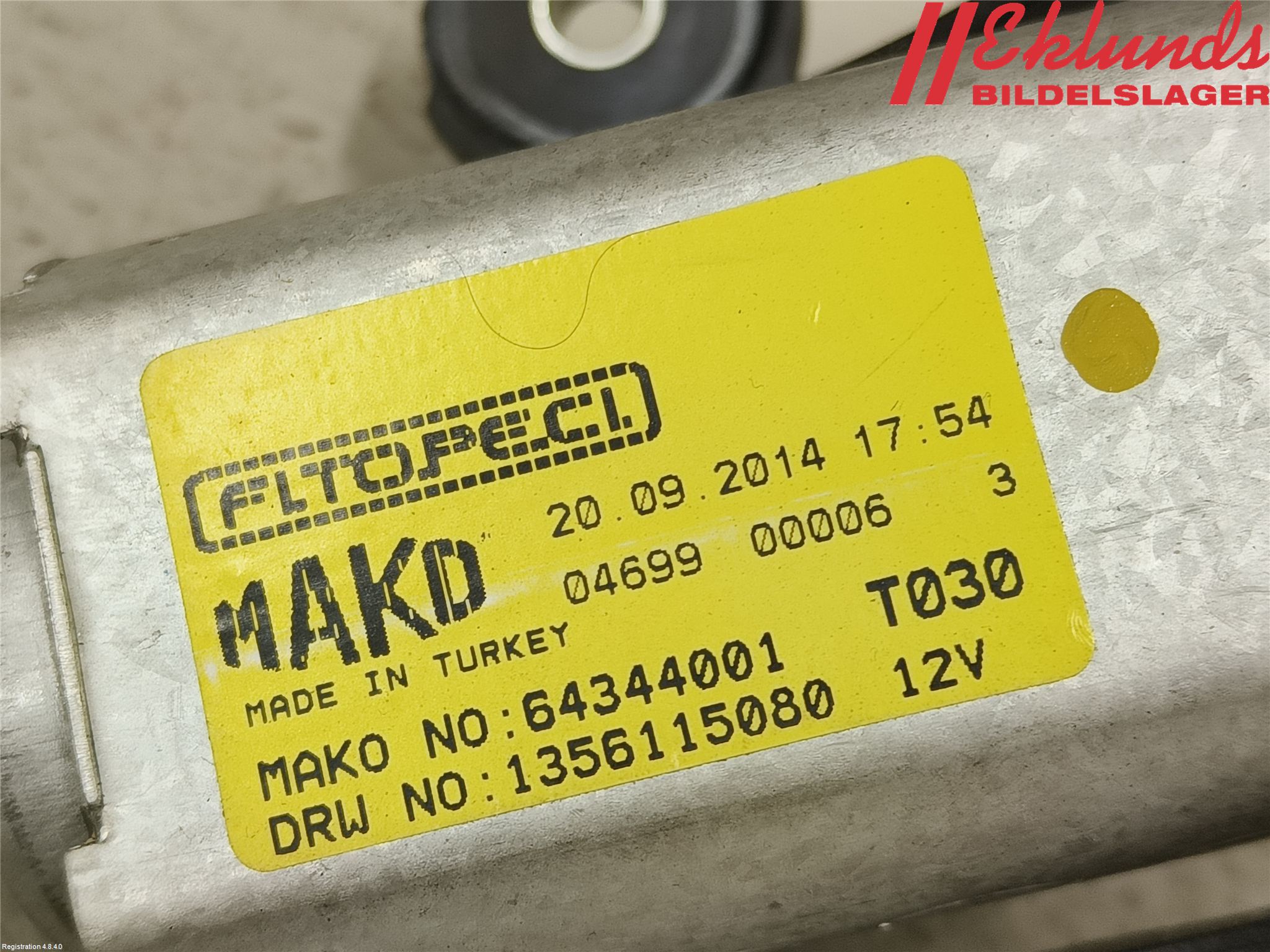 Citroen NEMO Torkarmotor Baklucka