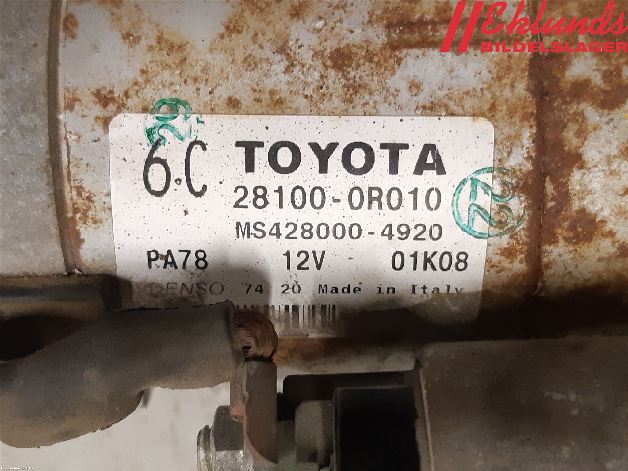 Toyota COROLLA VERSO 08-09 Startmotor Diesel