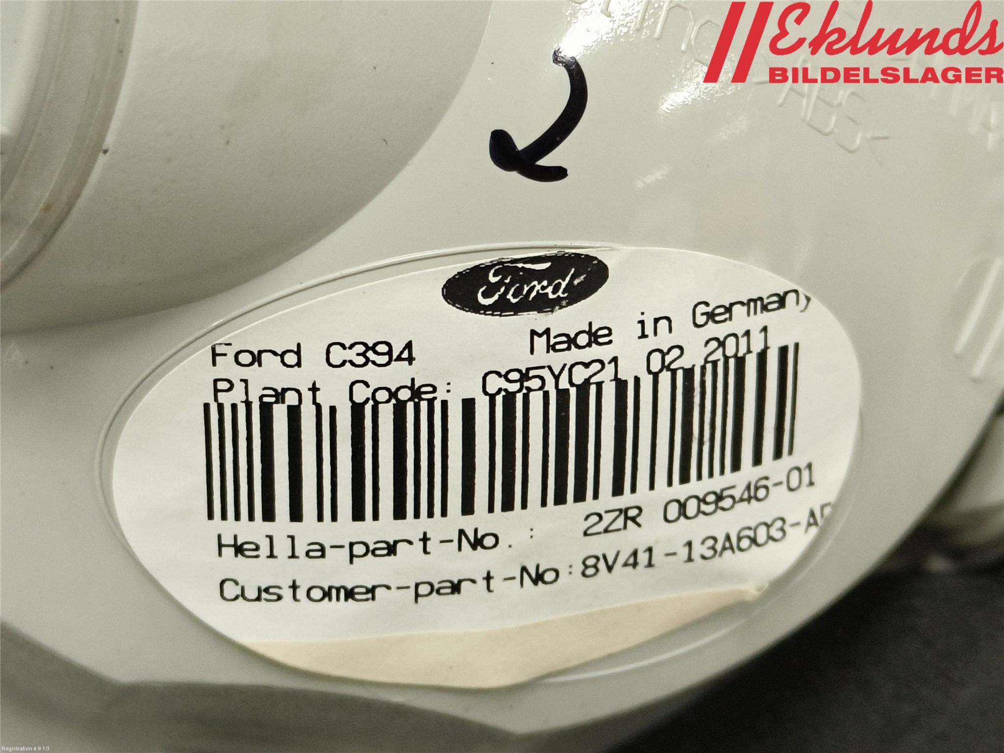 Ford KUGA 08-12 Bakljus Lucka Vä