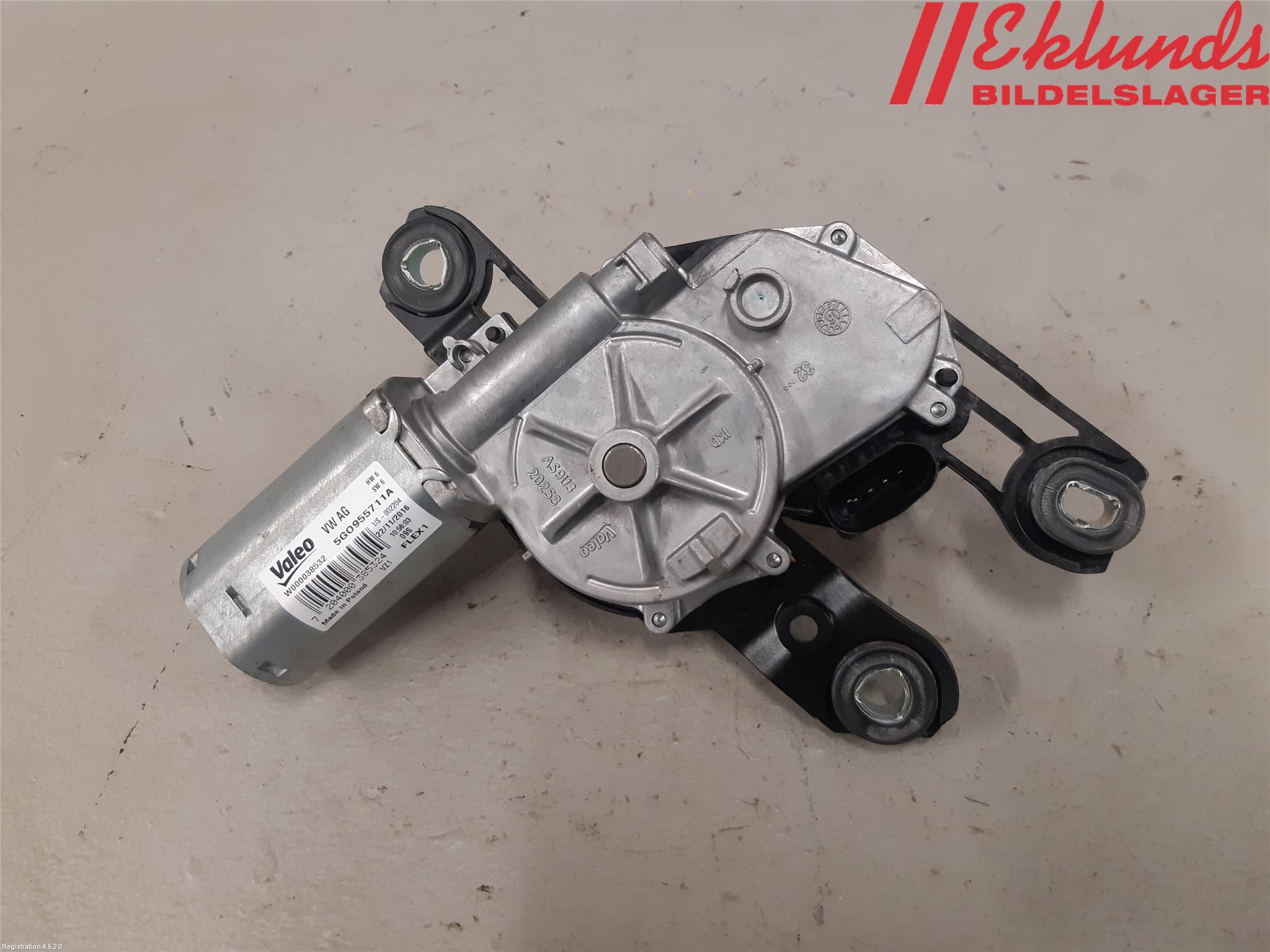 Volkswagen VW GOLF / E-GOLF VII 13-20 Torkarmotor Baklucka