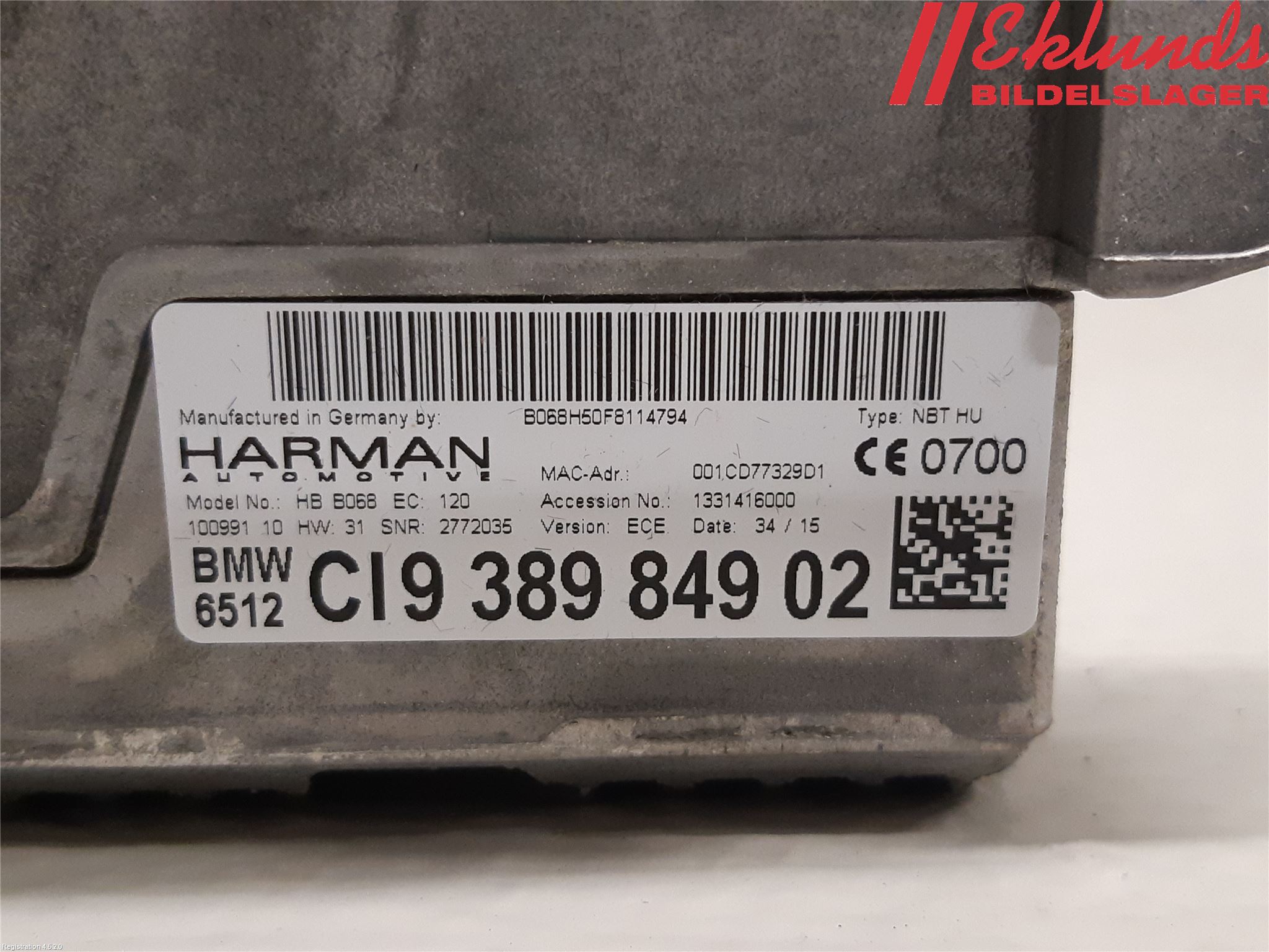 BMW 5 F10/F11/F18 09-17 Cd Radio - Multimediapanel