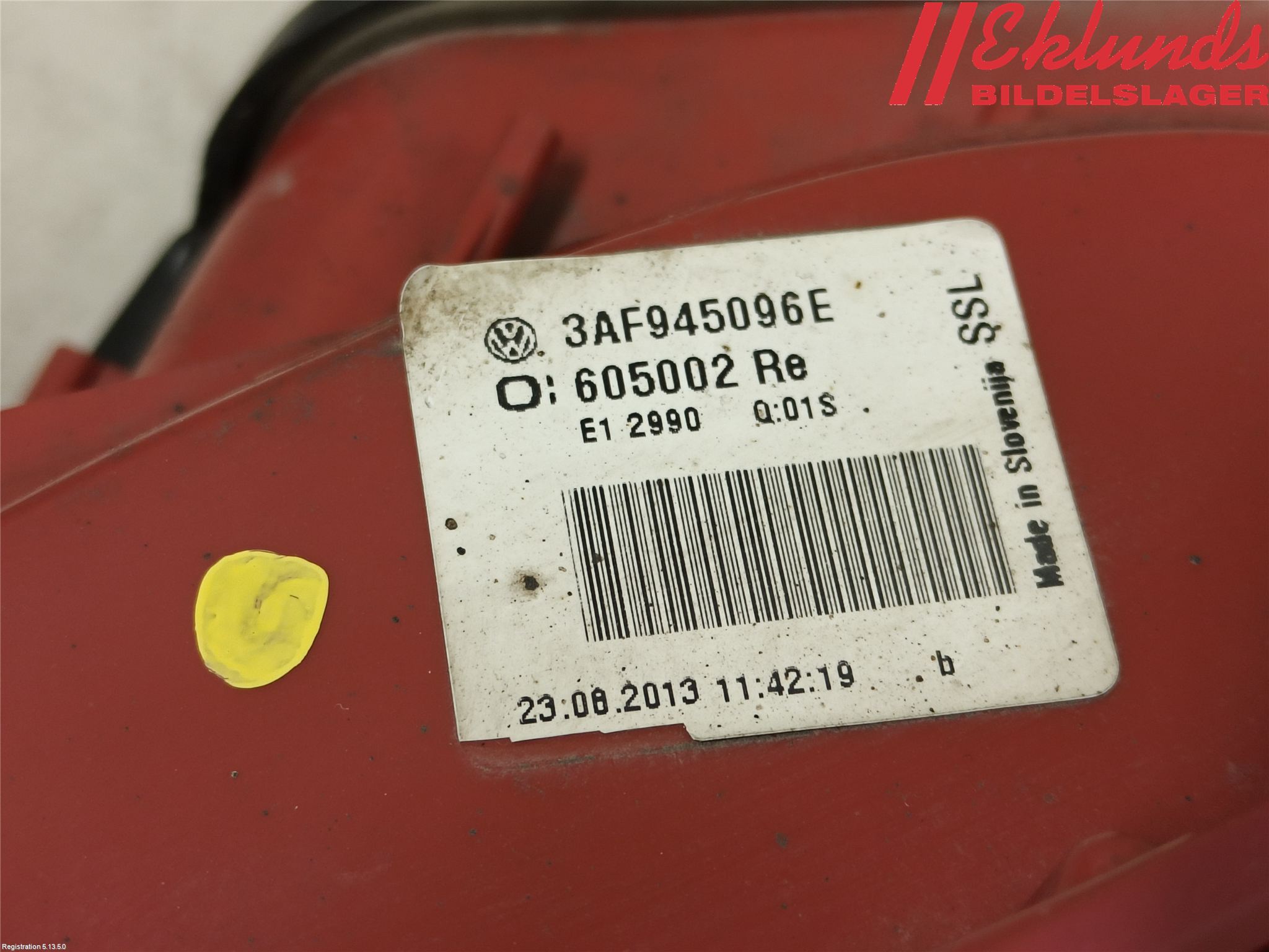 Volkswagen VW PASSAT 11-14 Bakljus Höger