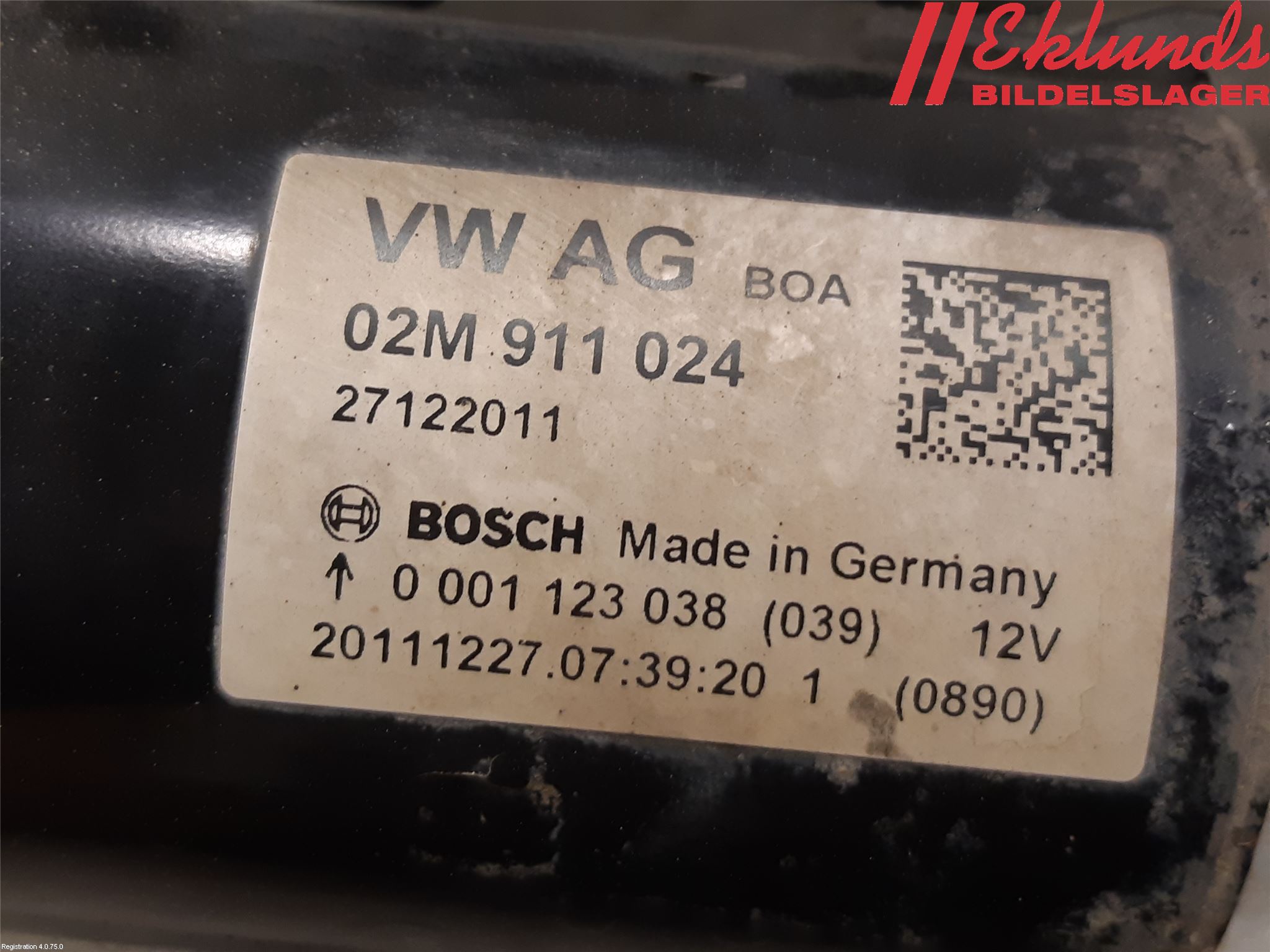 Volkswagen VW CADDY 11-15 Startmotor Diesel