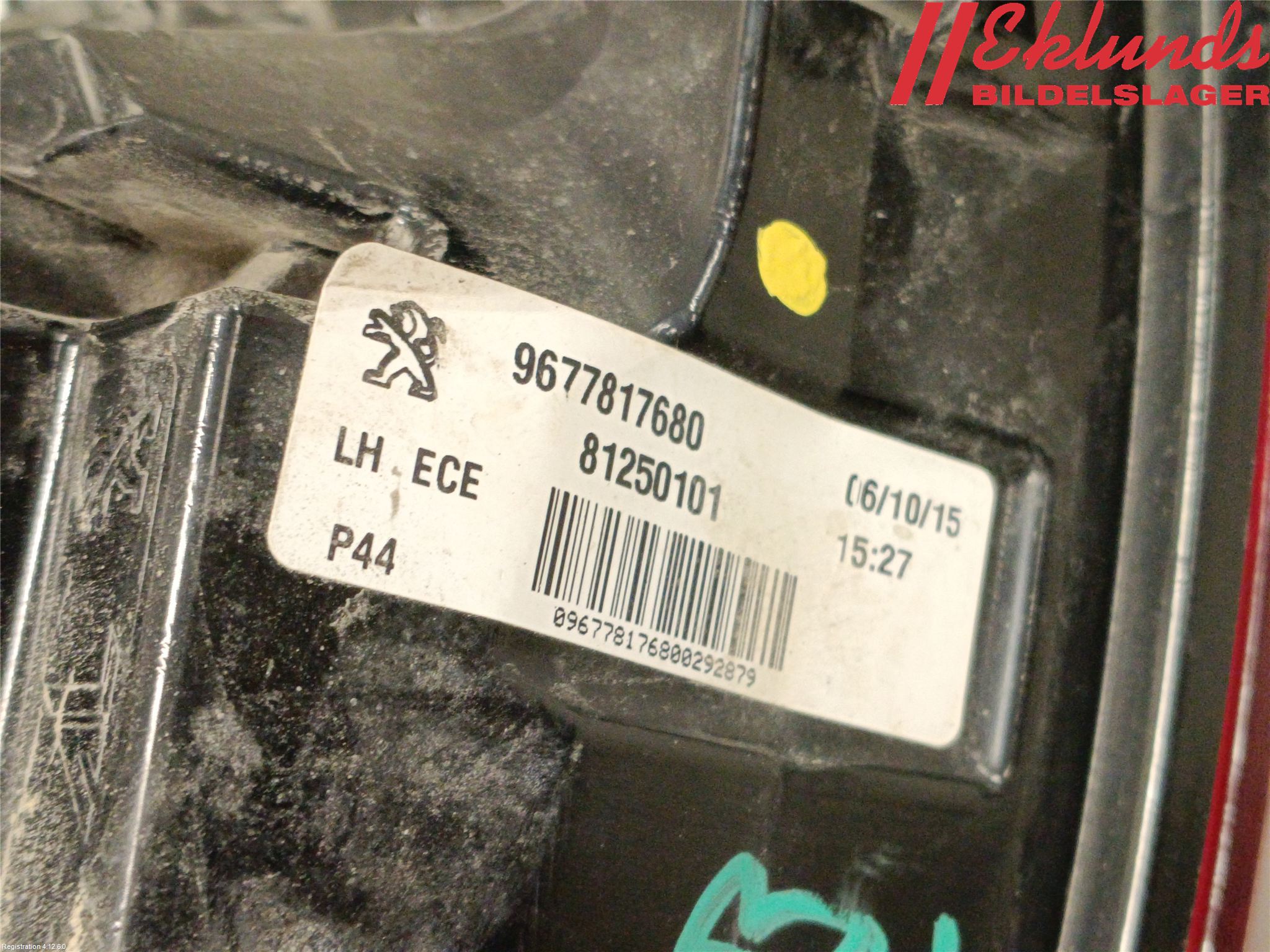 Peugeot 308 14-21 Bakljus Vänster