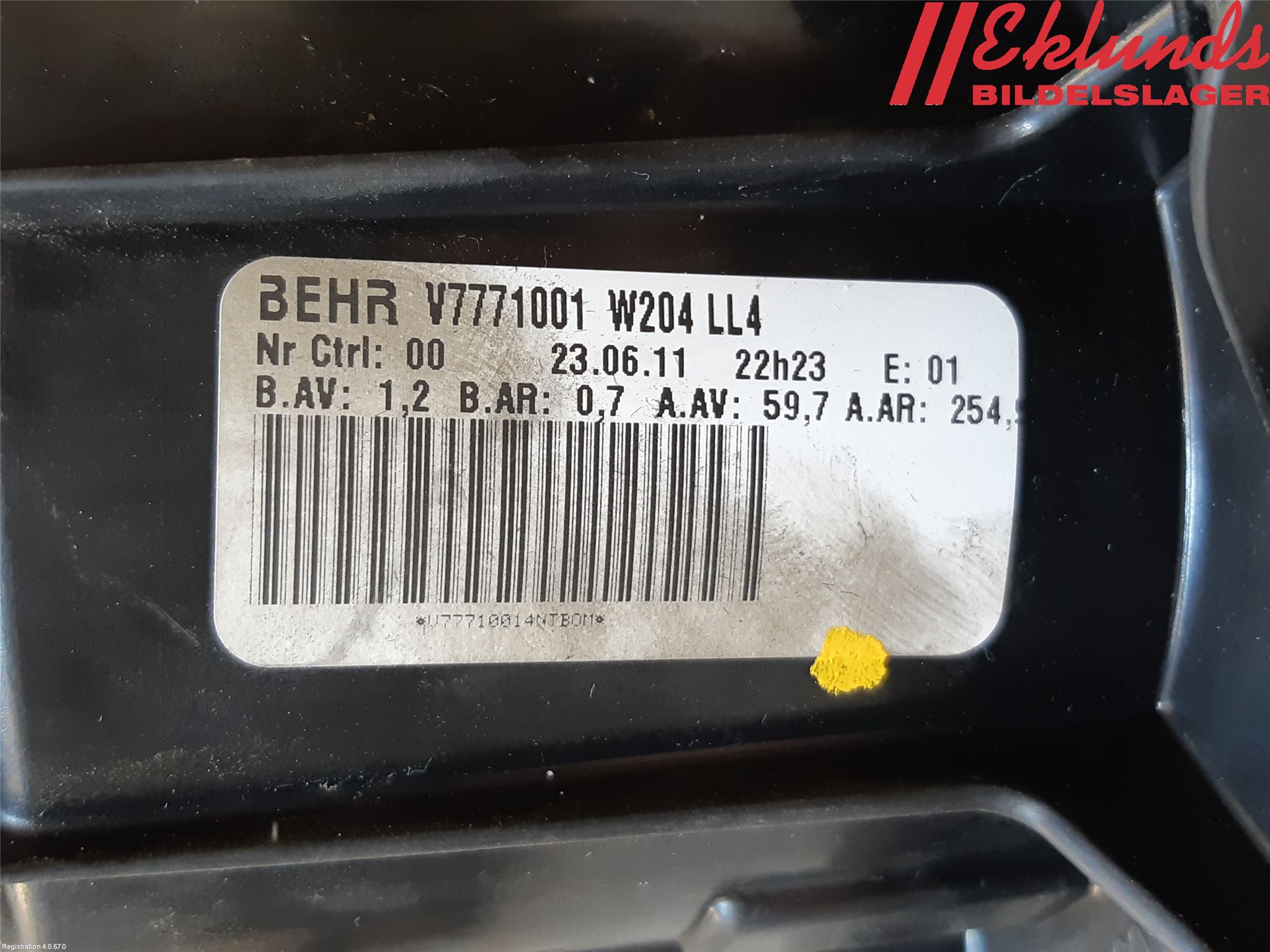 Mercedes-Benz MB C-KLASS (W204) 07-15 Värmefläkt