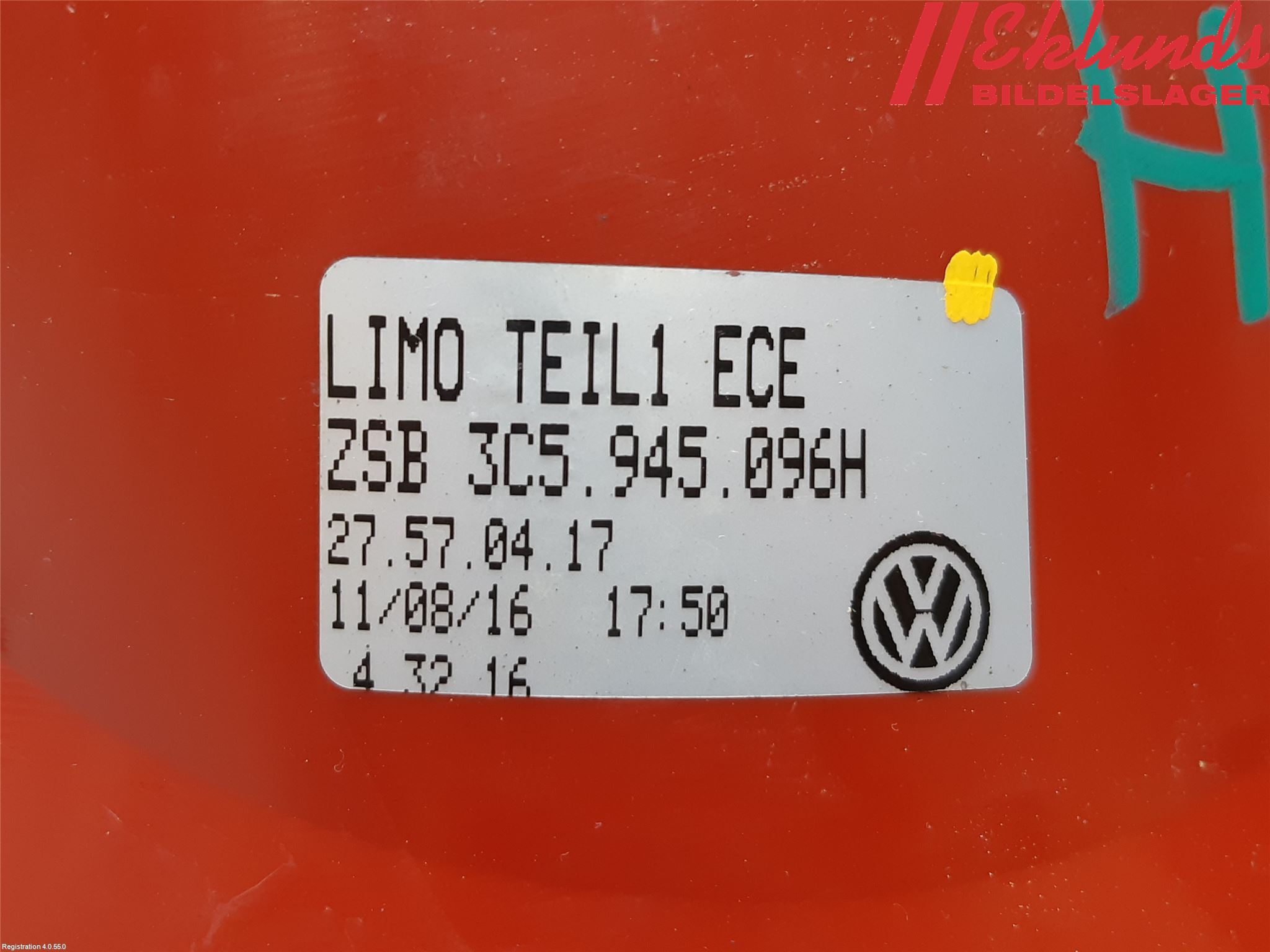Volkswagen VW PASSAT 05-11 Bakljus Höger