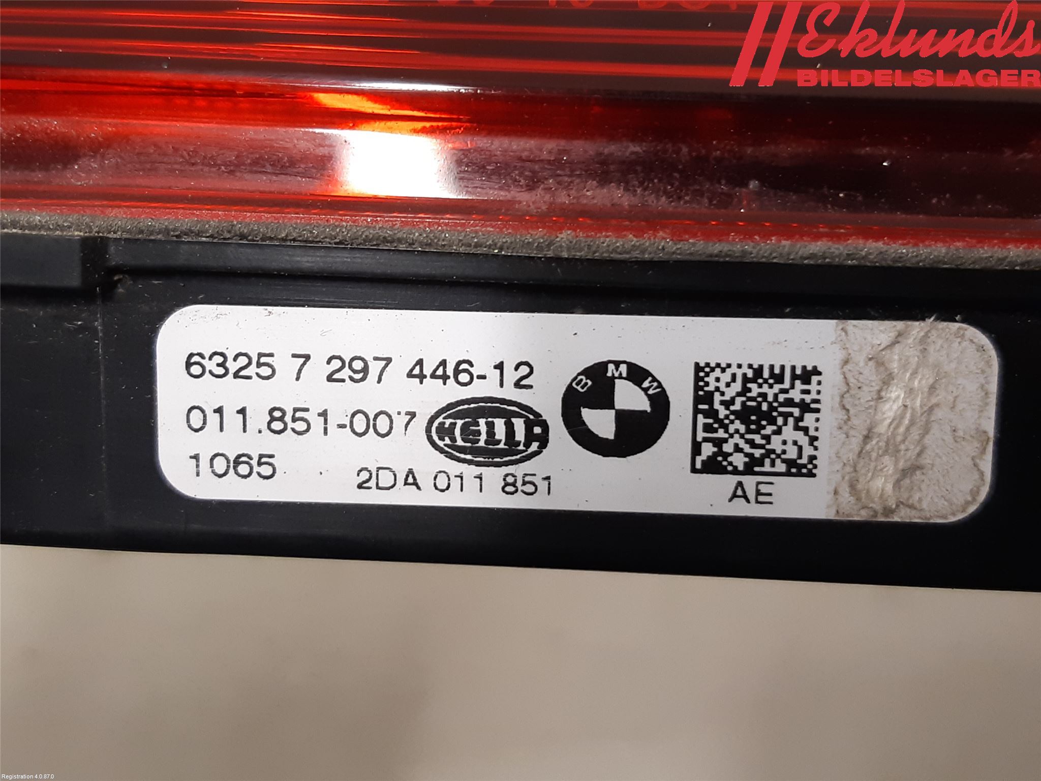 BMW X1 F48 15-22 Bromsljus Bakruta