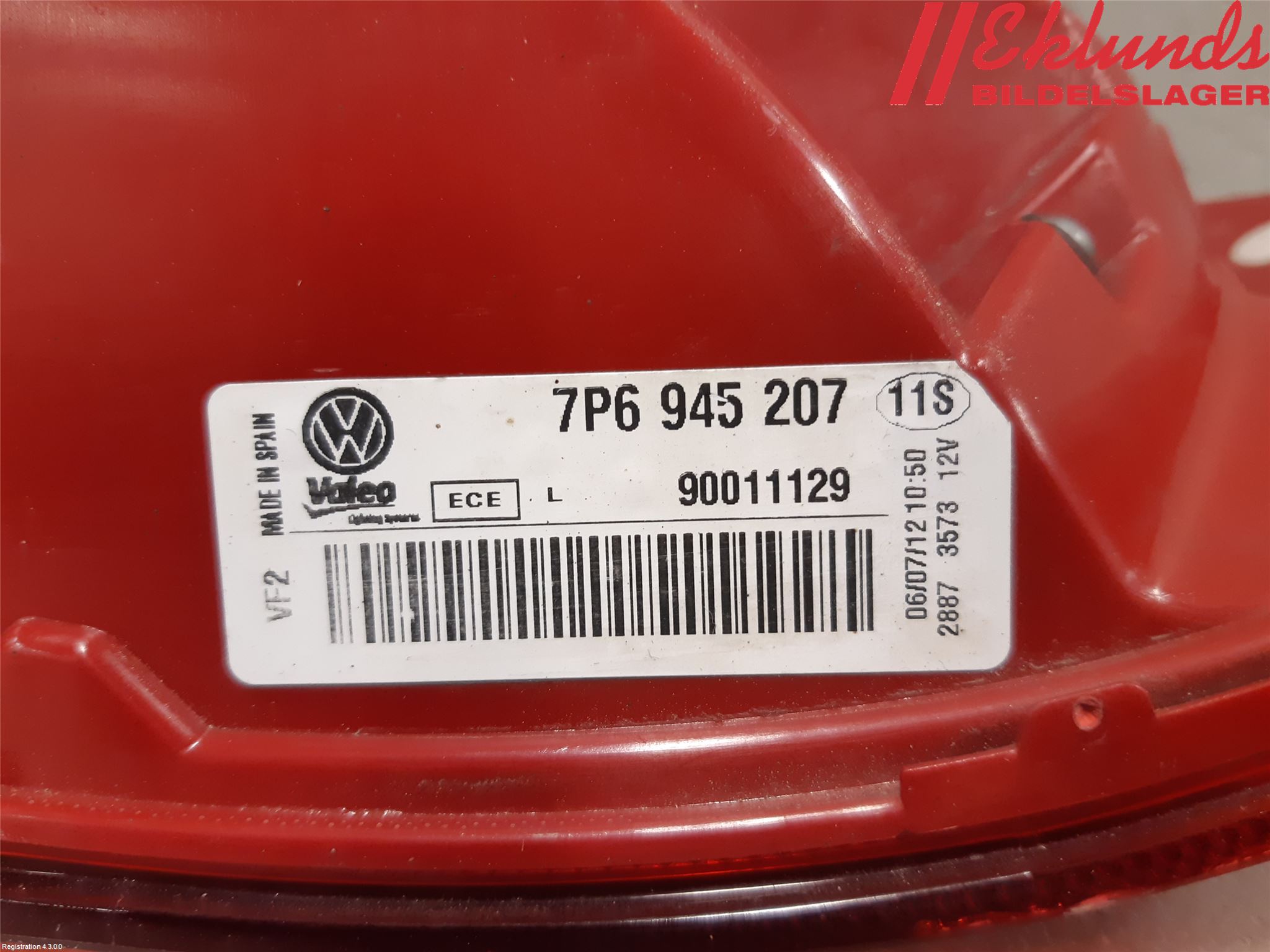 Volkswagen VW TOUAREG 7P 11-18 Bakljus Vänster