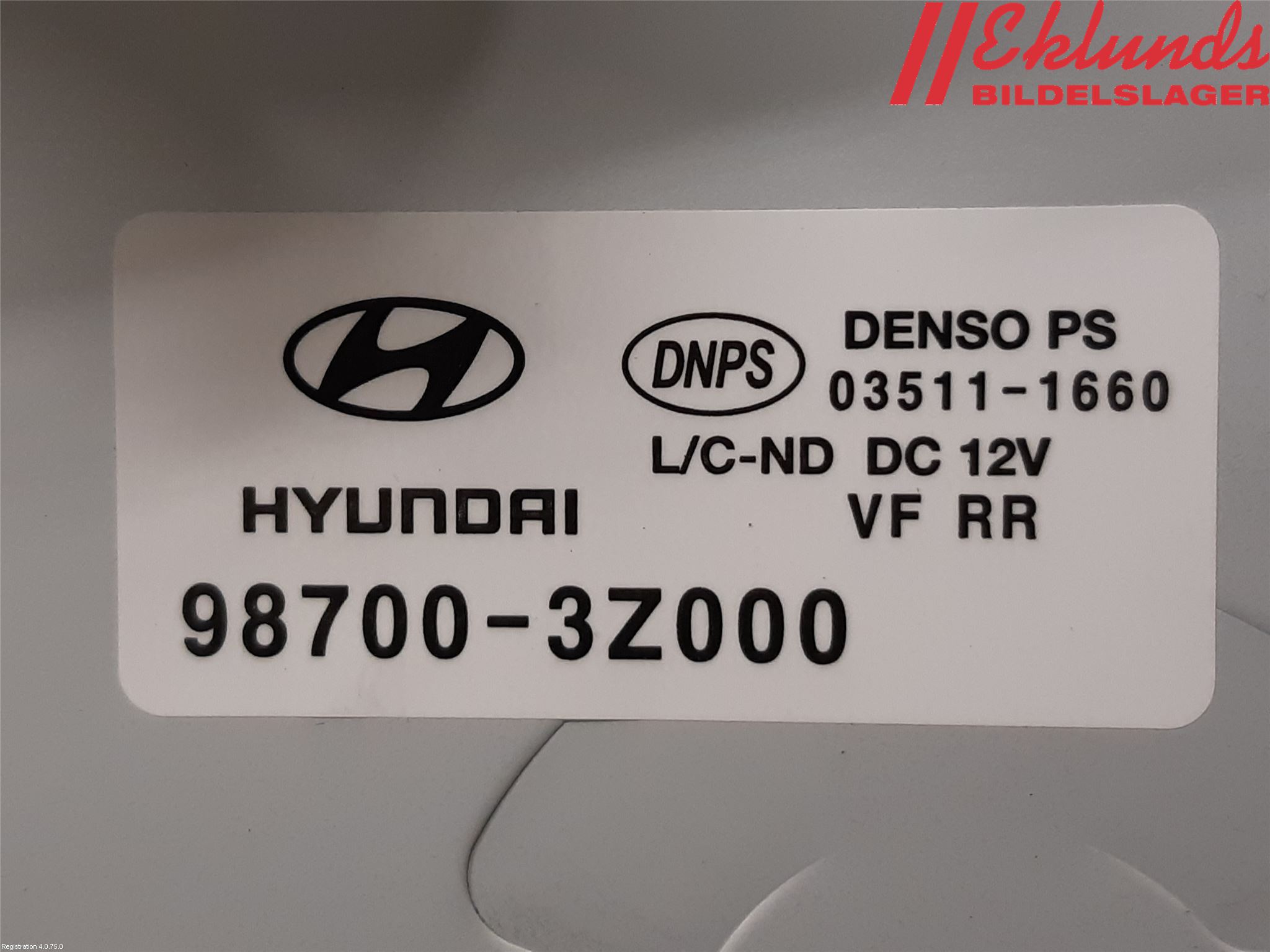 Hyundai i40 08-15 Torkarmotor Baklucka