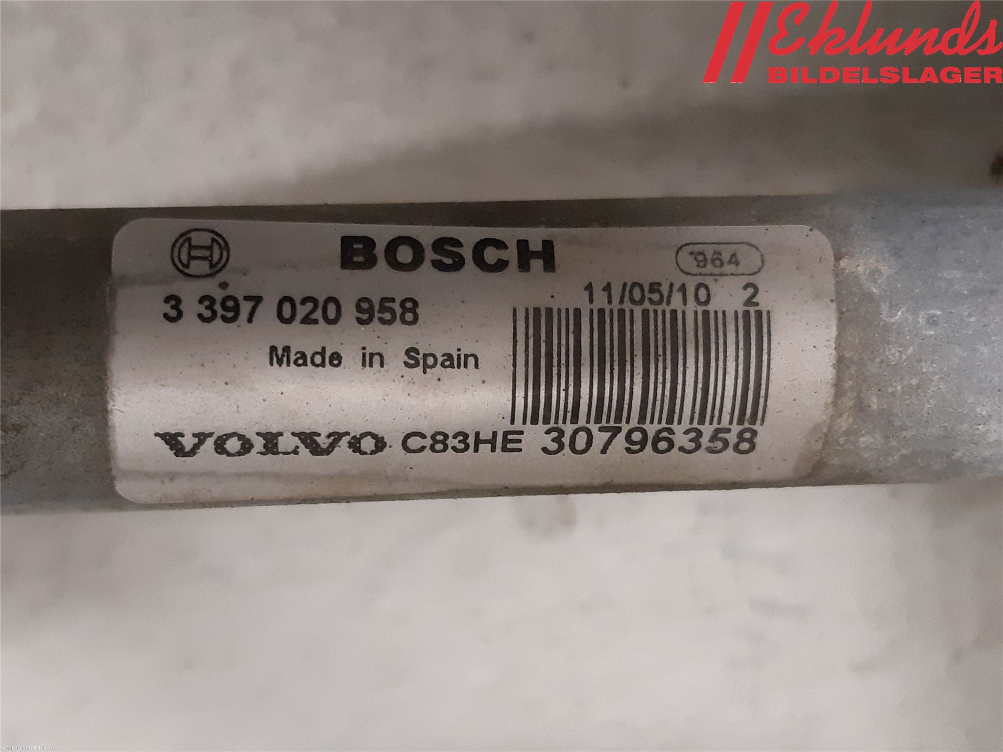 Volvo V70 08-13 Torkarmotor Vindruta