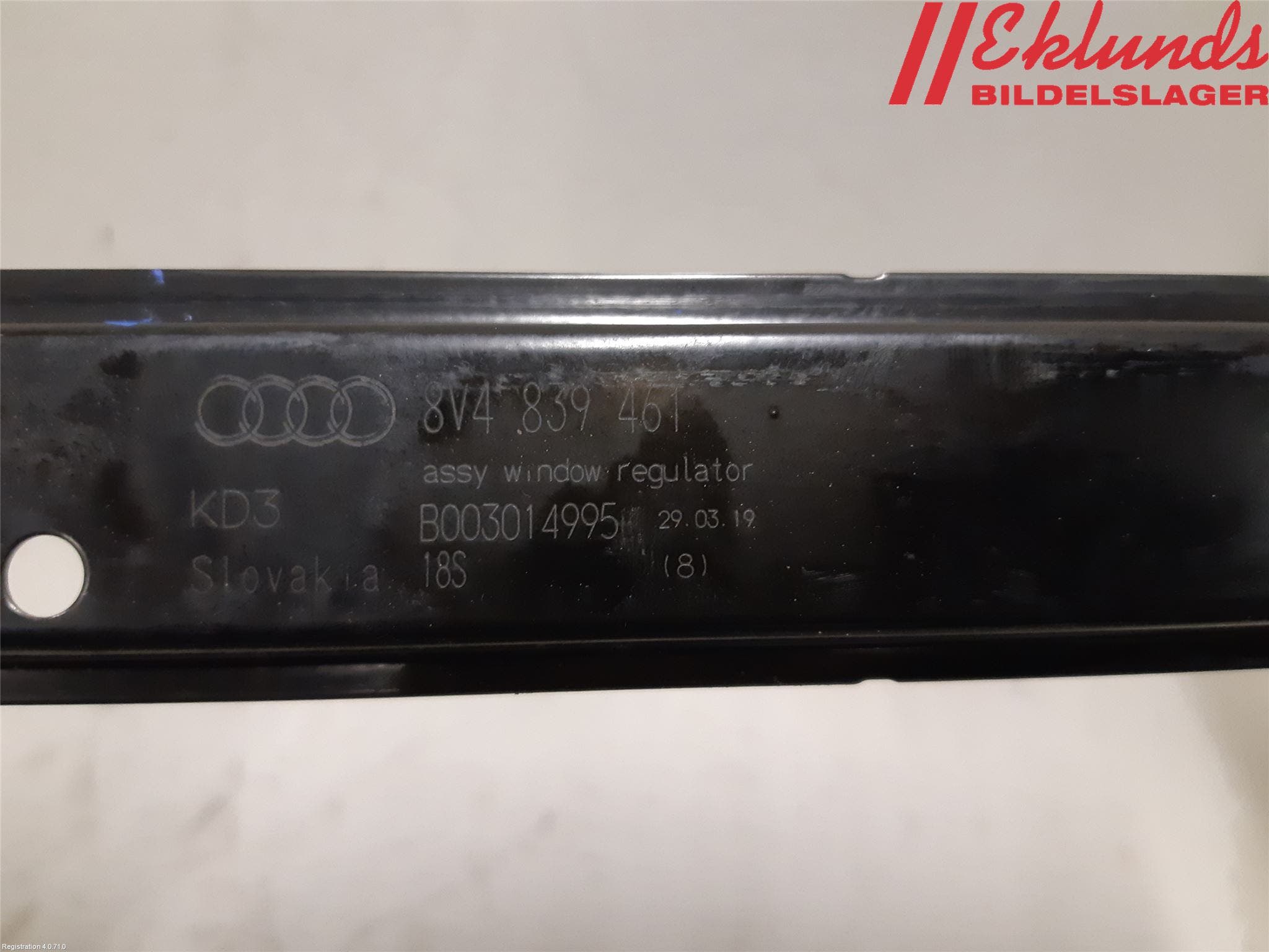 Audi A3/S3 8V 13-20 Fönsterhissmekanism