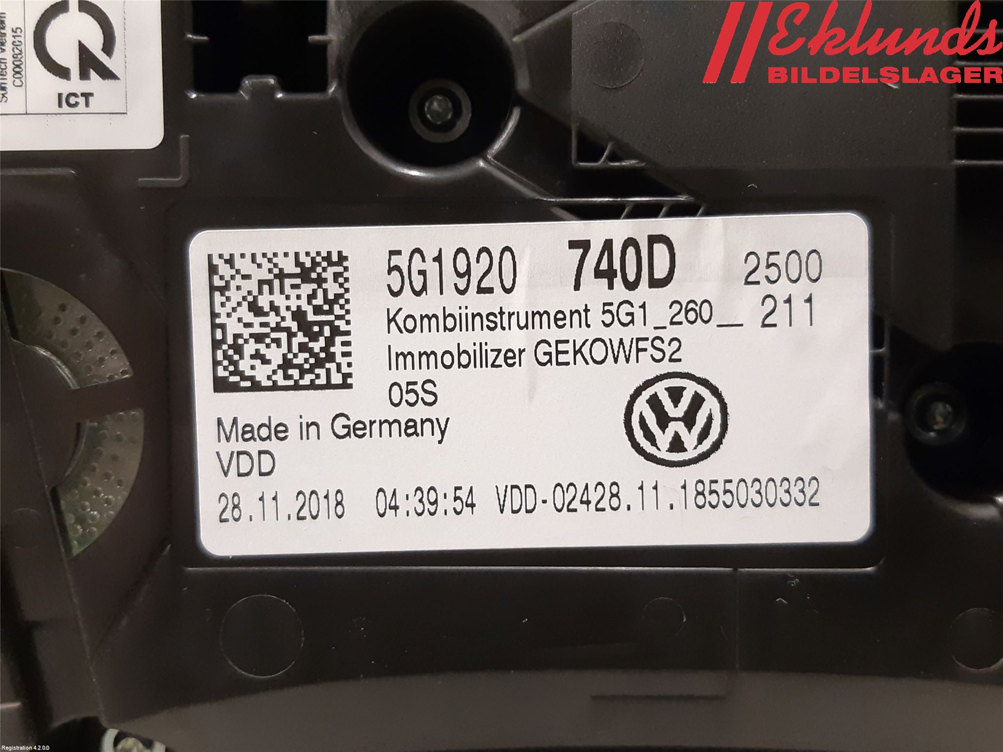 Volkswagen VW GOLF / E-GOLF VII 13-20 Instrument Komb