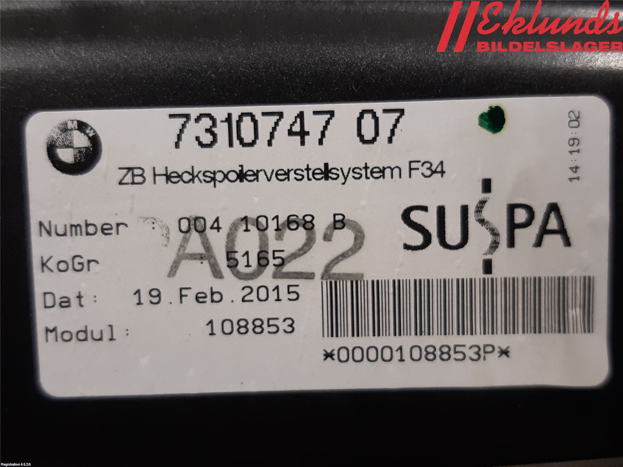 BMW 3 GT F34 13-19 Spoiler Baklucka