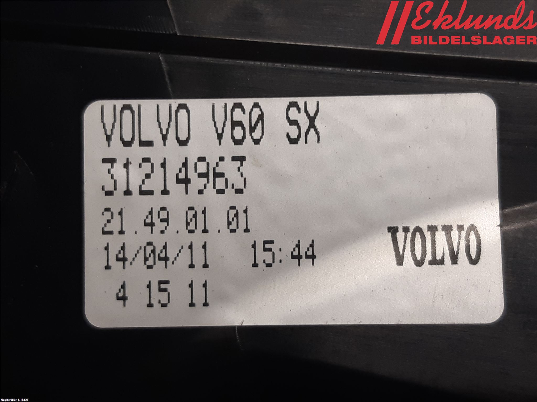 Volvo V60 11-13 Bakljus Vänster