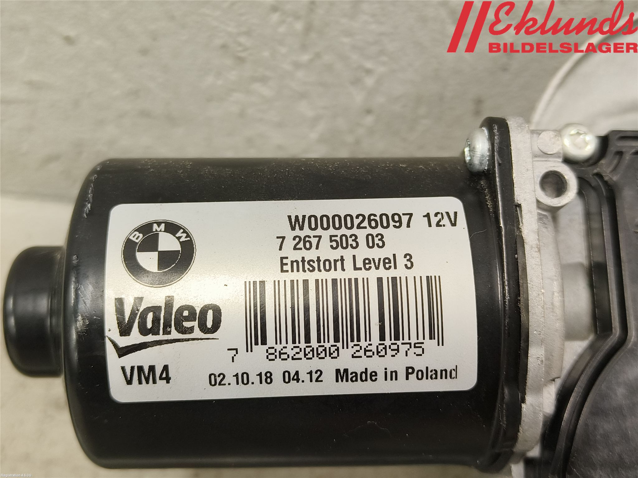 BMW 3 F30/F31/F80 12-19 Torkarmekanism Vindruta