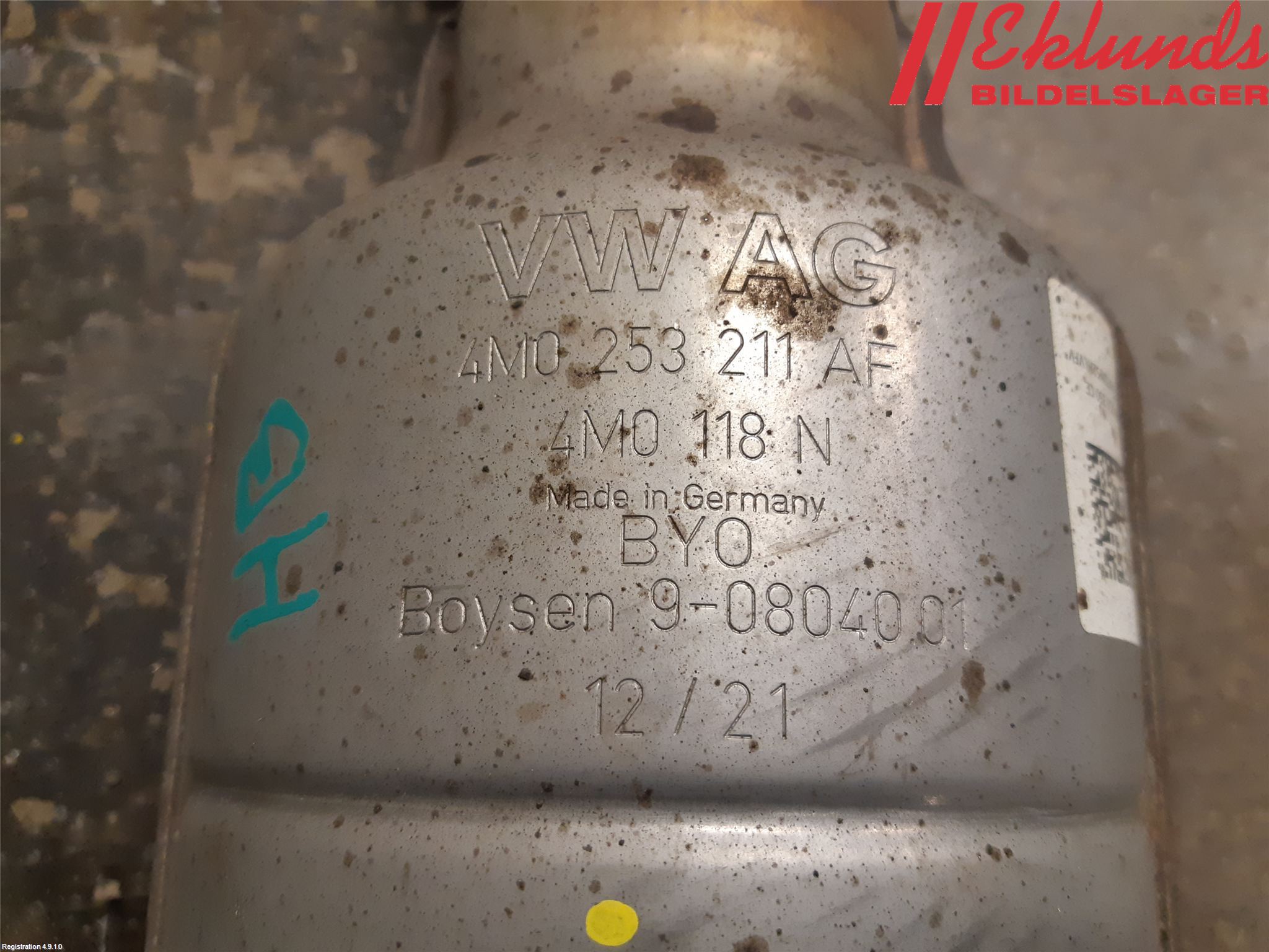 Audi Q7/SQ7 Avgas Främre Rör