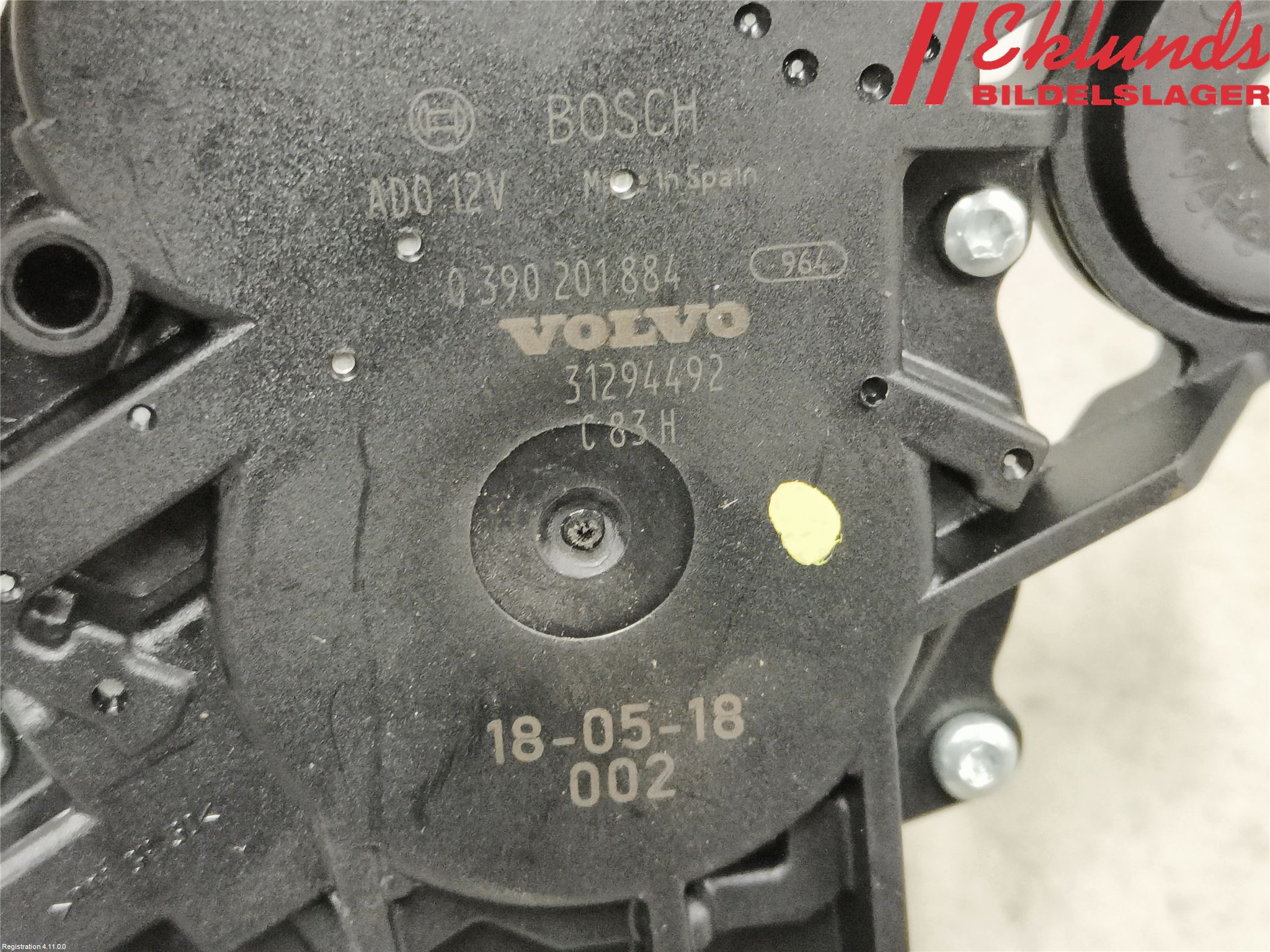 Volvo V60 CROSS COUNTRY 16-18 Torkarmotor Baklucka