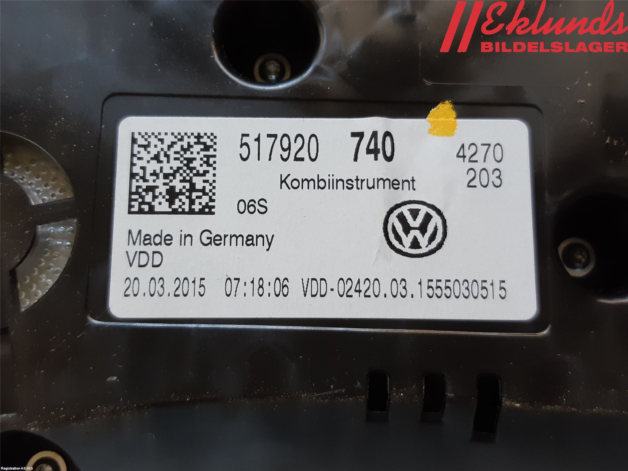 Volkswagen VW GOLF SPORTSVAN 15-20 Instrument Komb