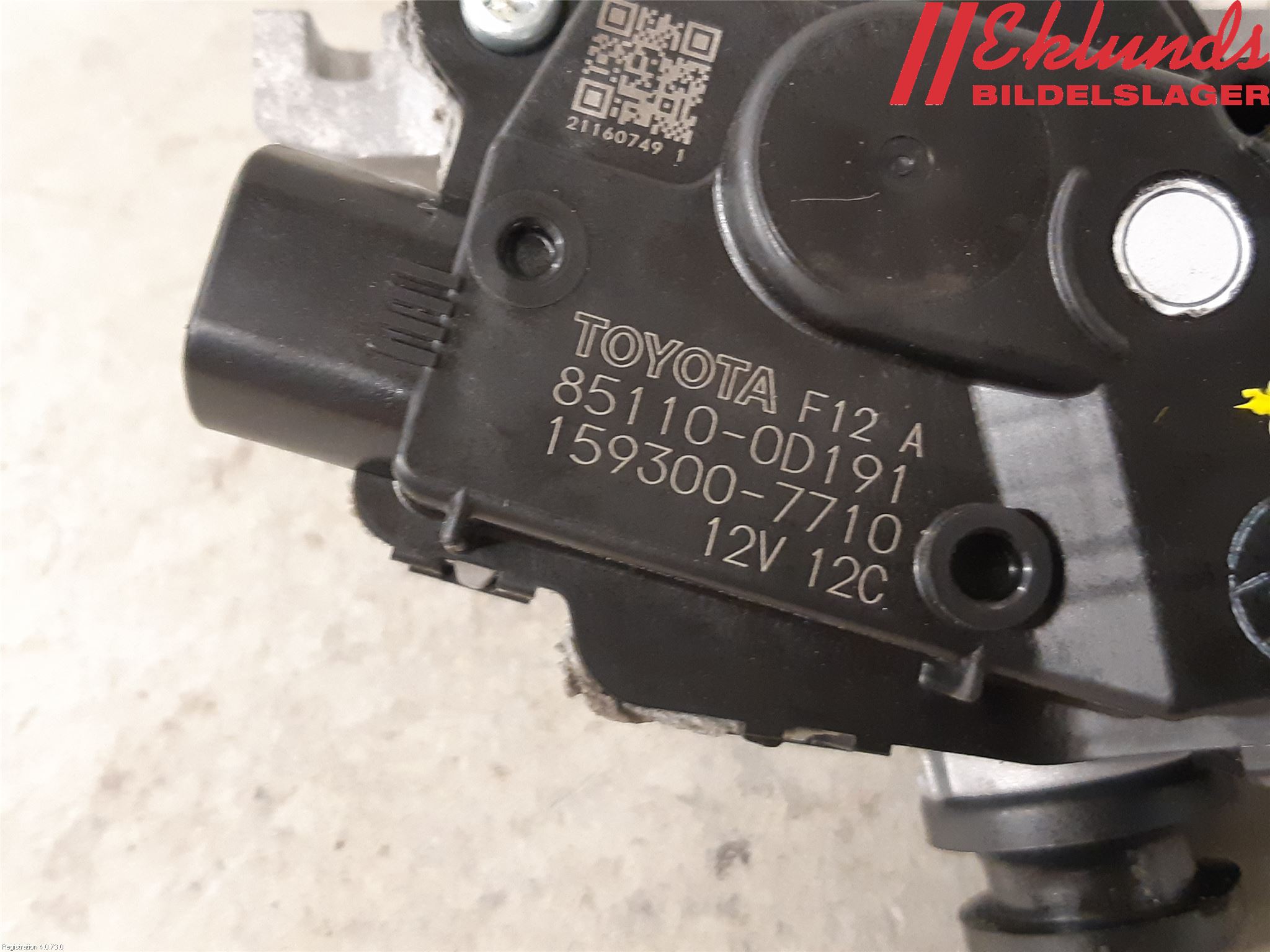 Toyota YARIS XP130 15-20 Torkarmotor Vindruta