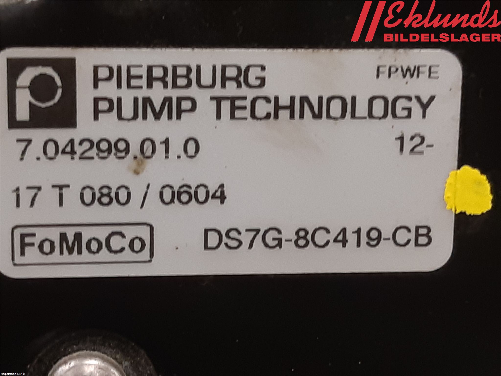 Ford KUGA 17-19 Värme Cirkulationspump