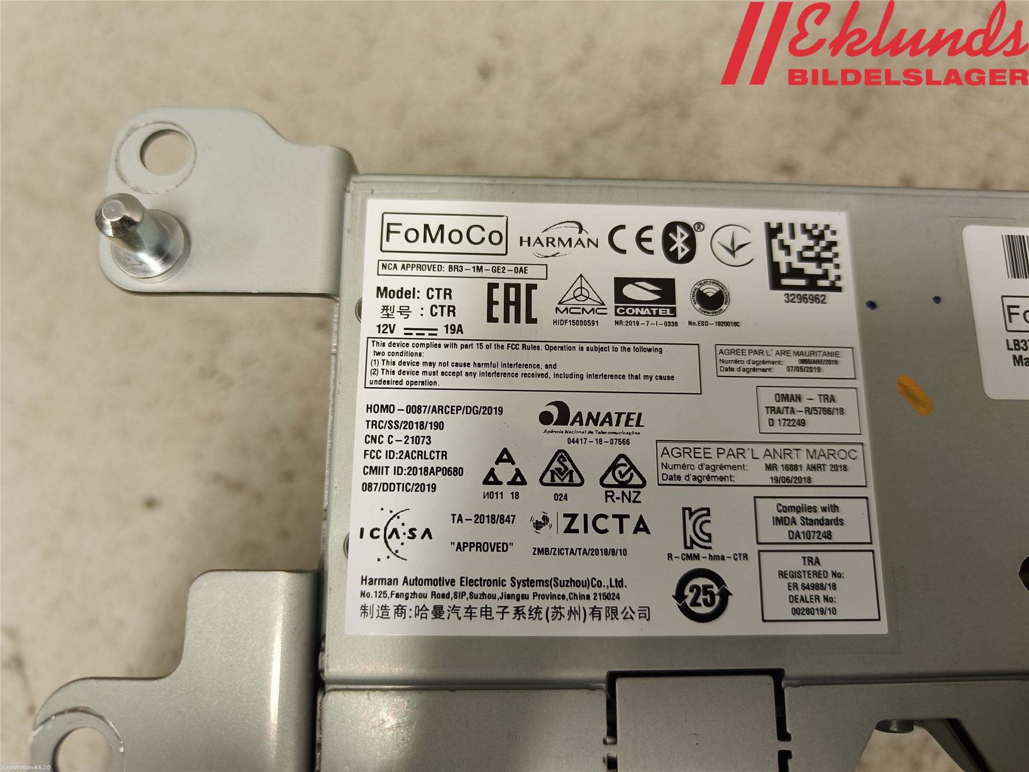 Ford RANGER EU 12-23 Radio Övrigt