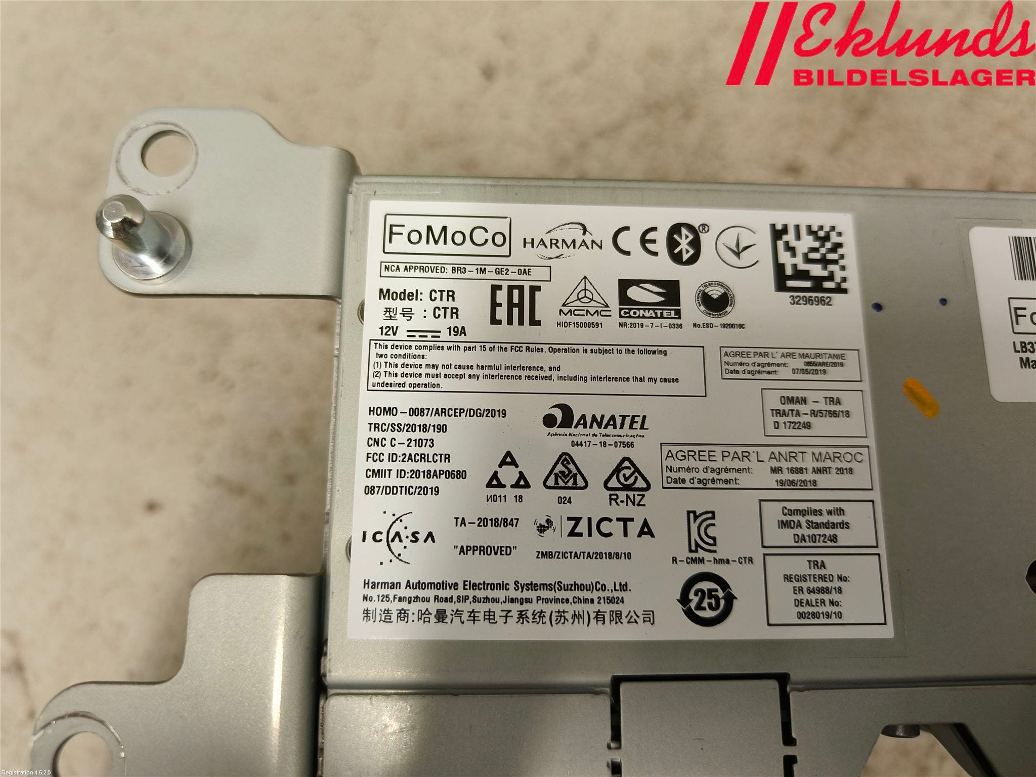 Ford RANGER EU 12-23 Radio Övrigt