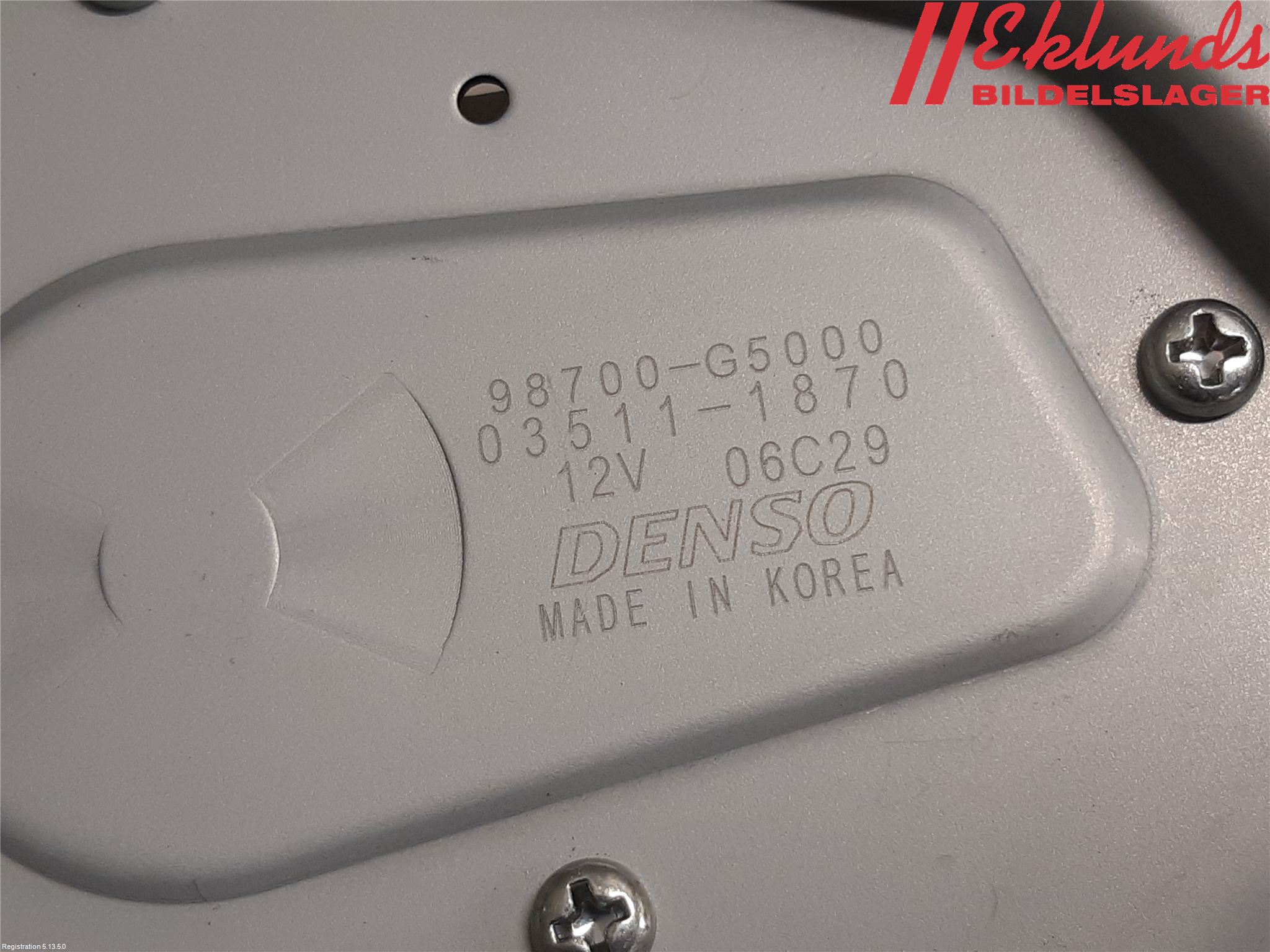 Kia NIRO (DE) 17-22 Torkarmotor Baklucka