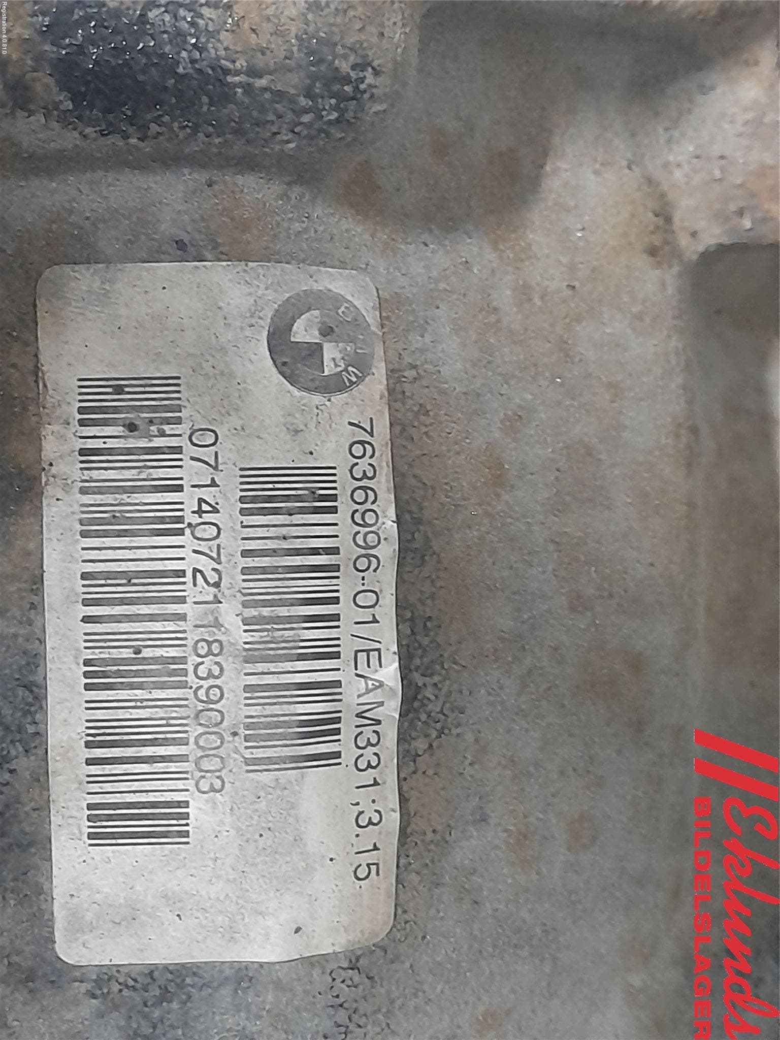 BMW X6 F16 14-19 Bakväxel-Diff