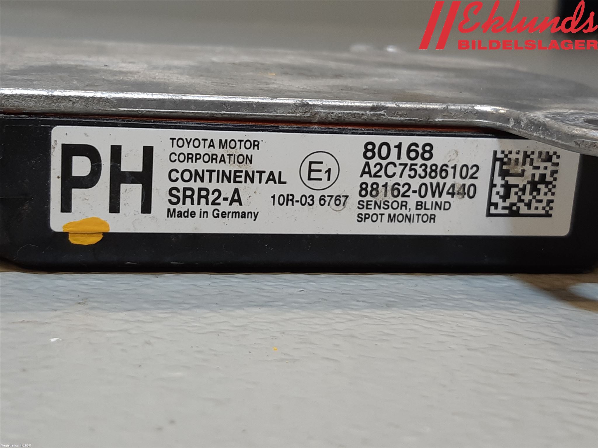 Toyota PRIUS (ZVW50) 16-21 Sensor Aktivt Kollisionsskydd