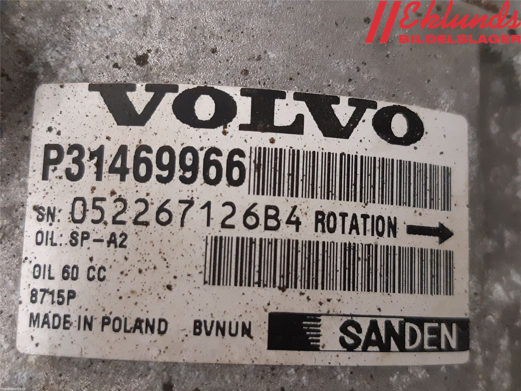 Volvo V40 12-19 Ac Kompressor