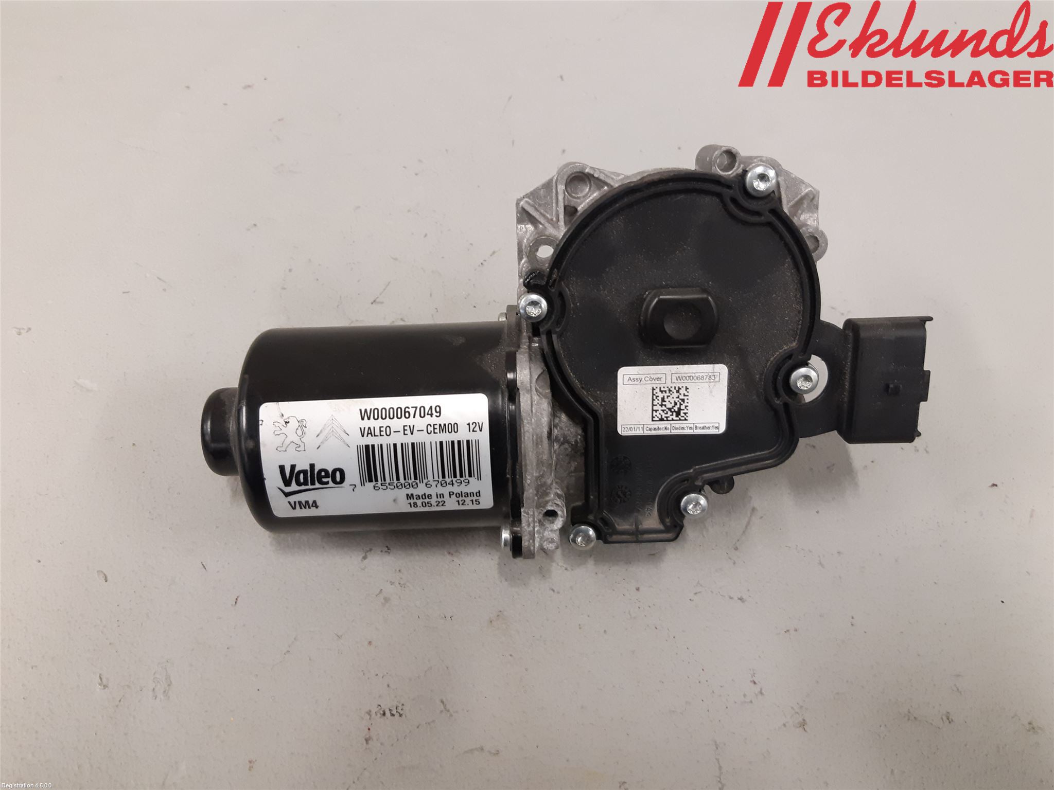 Citroen JUMPY/E-JUMPY 16- Torkarmotor Vindruta