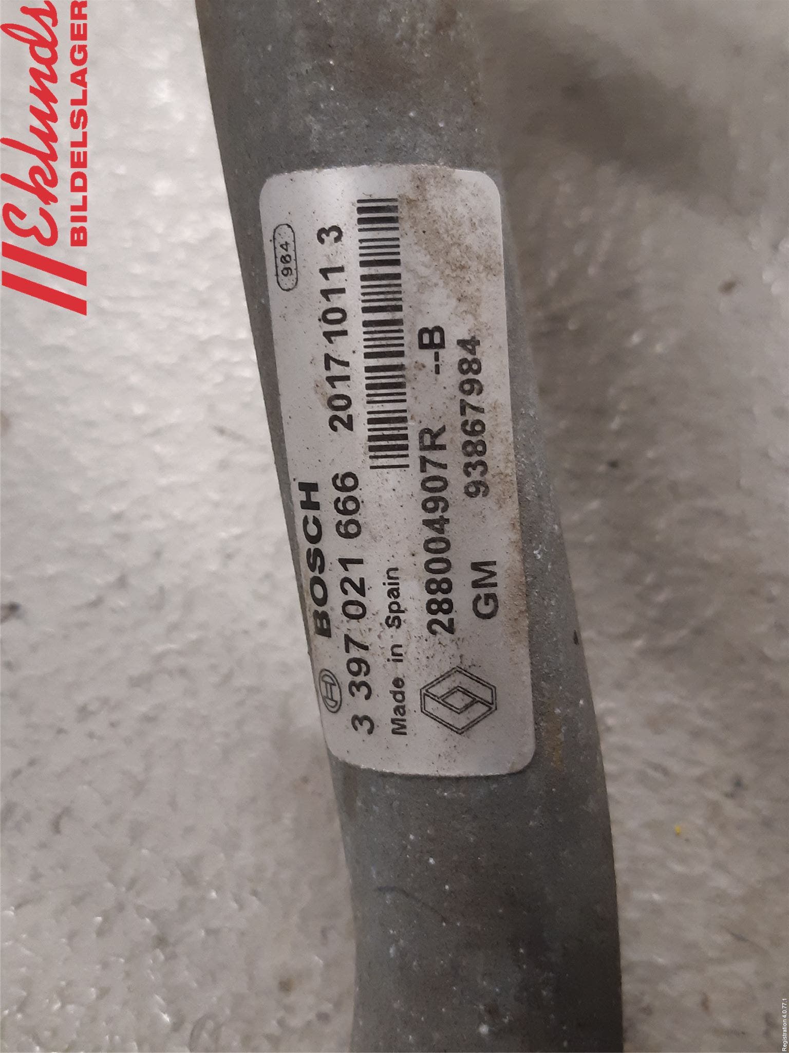 Opel VIVARO 15-19 Torkarmekanism Vindruta