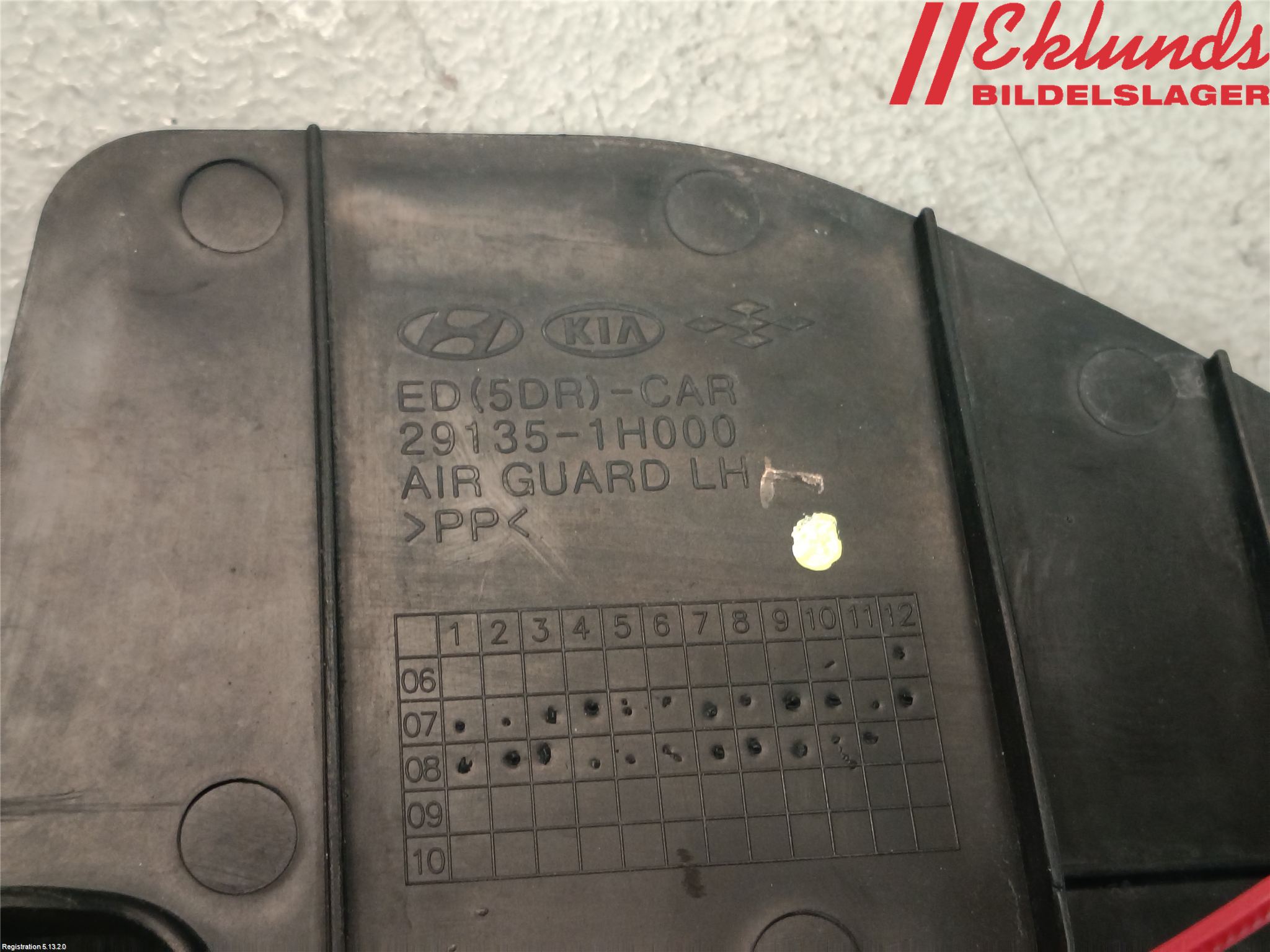 Kia CEED 06-12 Deflektor Plåt-Plast Kylning