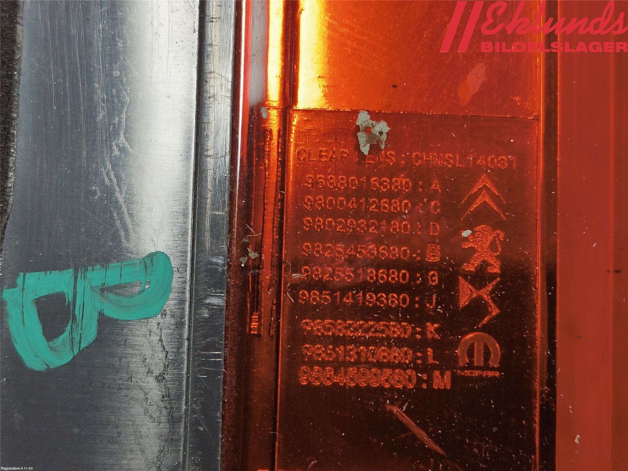 Peugeot 2008/E-2008 20- Bromsljus Bakruta