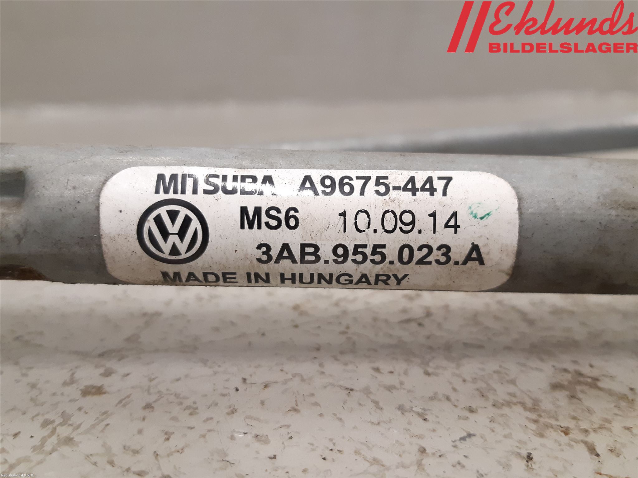 Volkswagen VW PASSAT 11-14 Torkarmekanism Vindruta