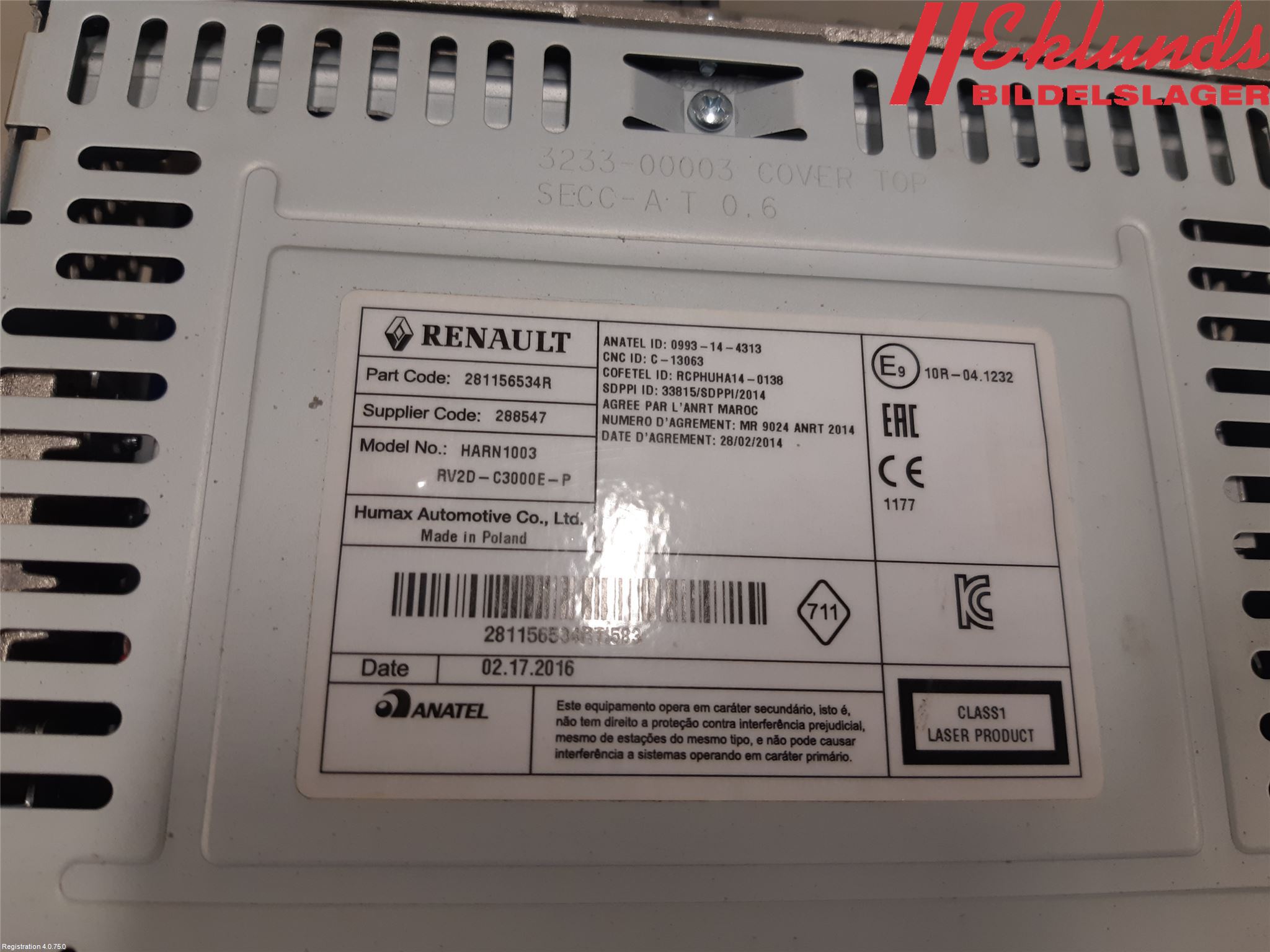 Dacia DUSTER 10-17 Cd Radio - Multimediapanel