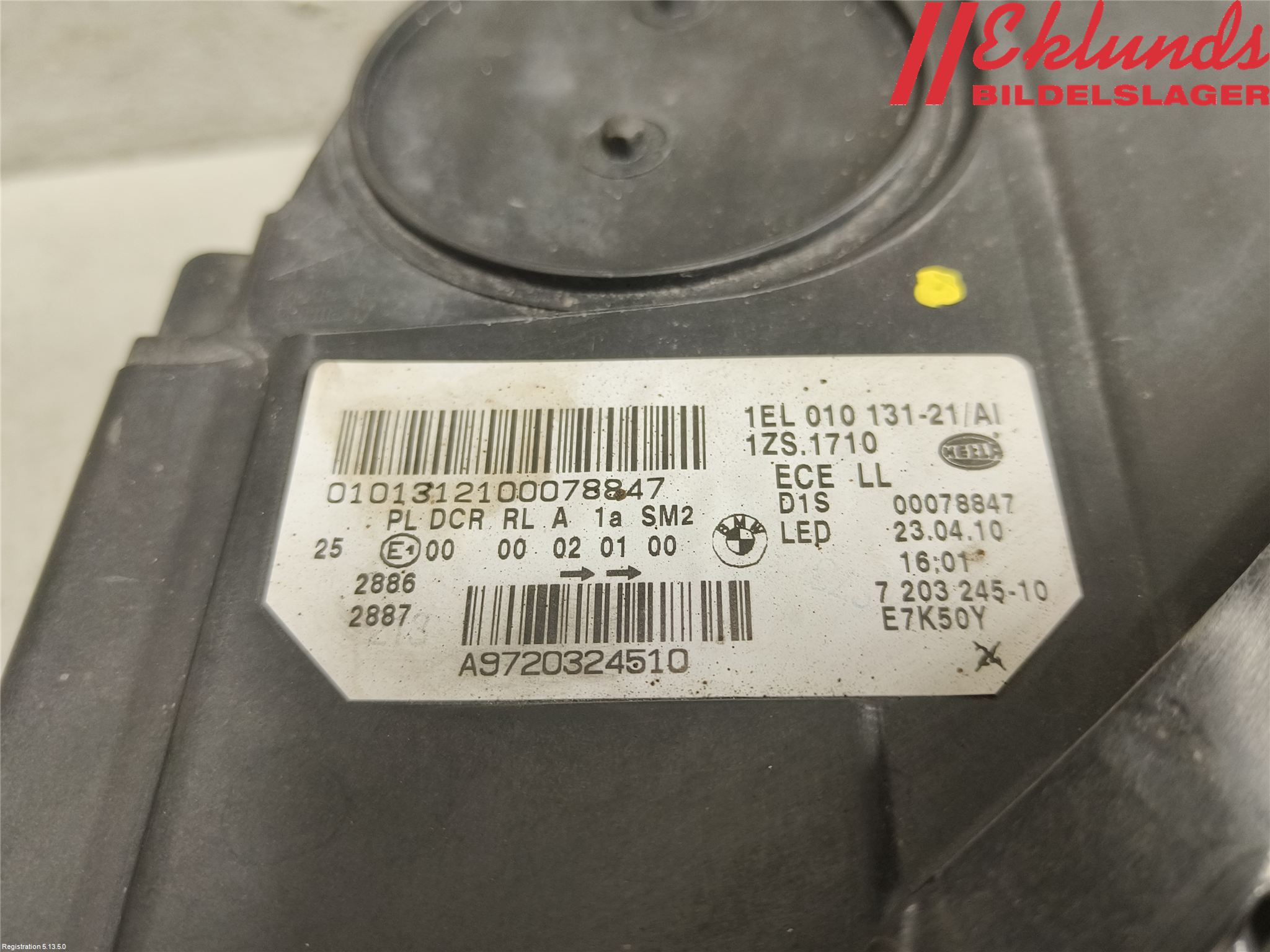 BMW 5 F10/F11/F18 09-17 Strålkastare Vänster