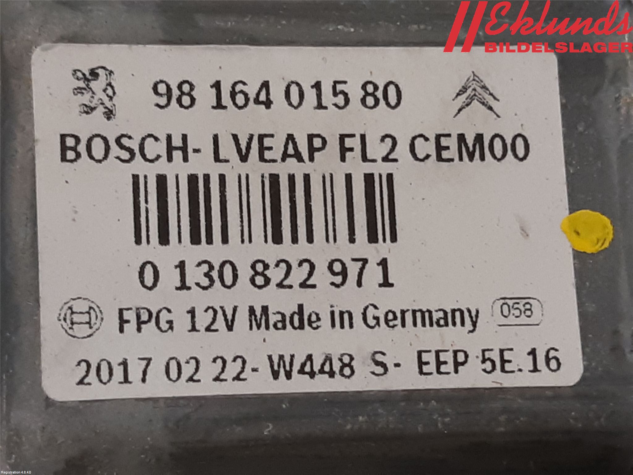 Peugeot 2008 13-20 Fönsterhiss El Kompl