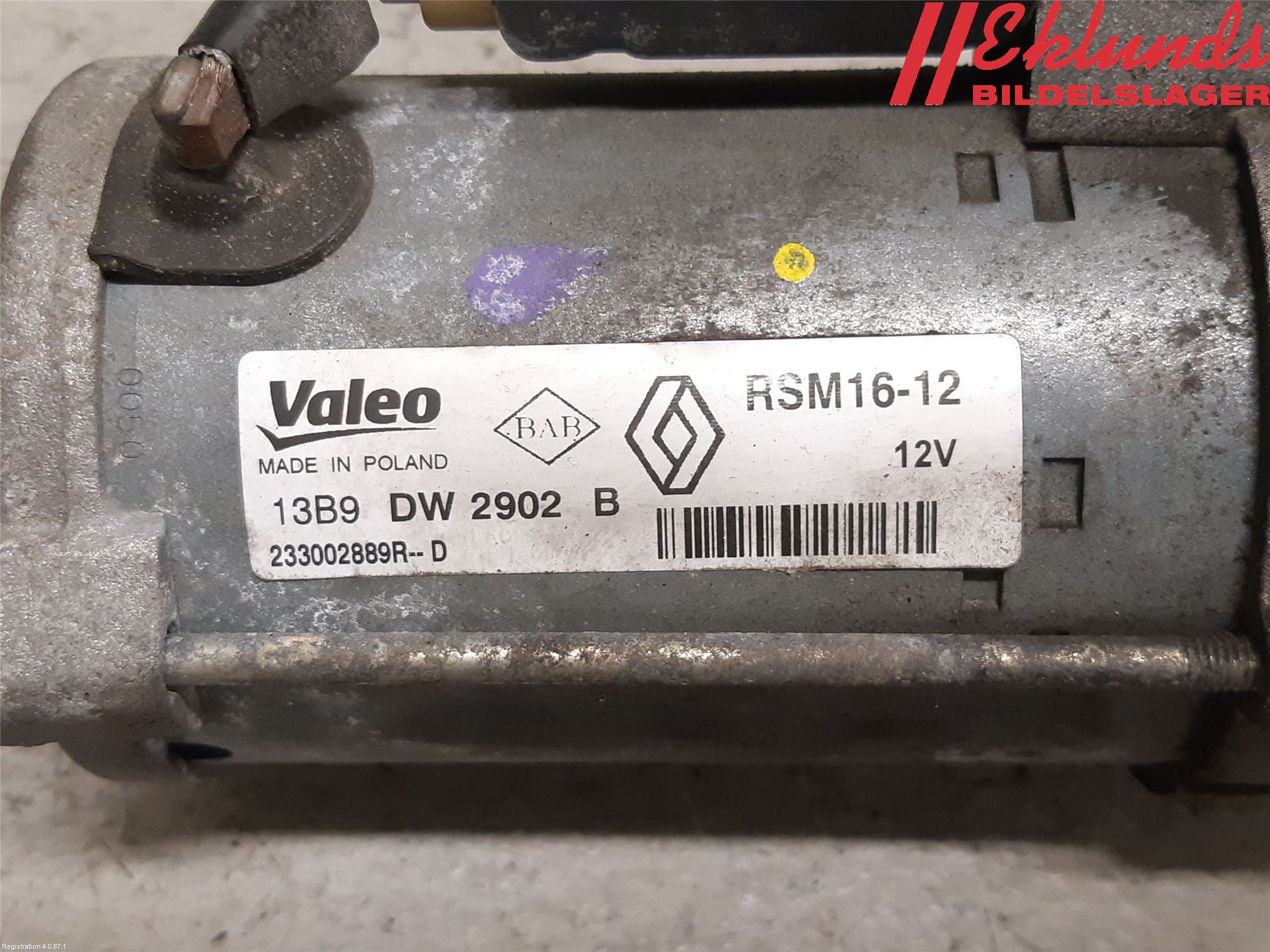 Opel VIVARO 15-19 Startmotor Diesel