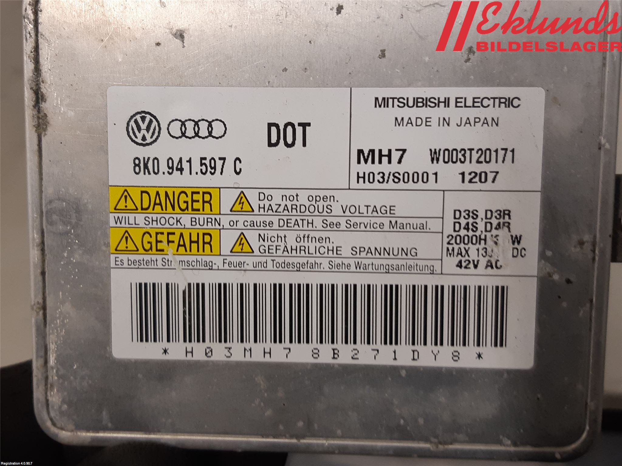 Audi A4/S4 08-11 Styrenhet Strålkastare