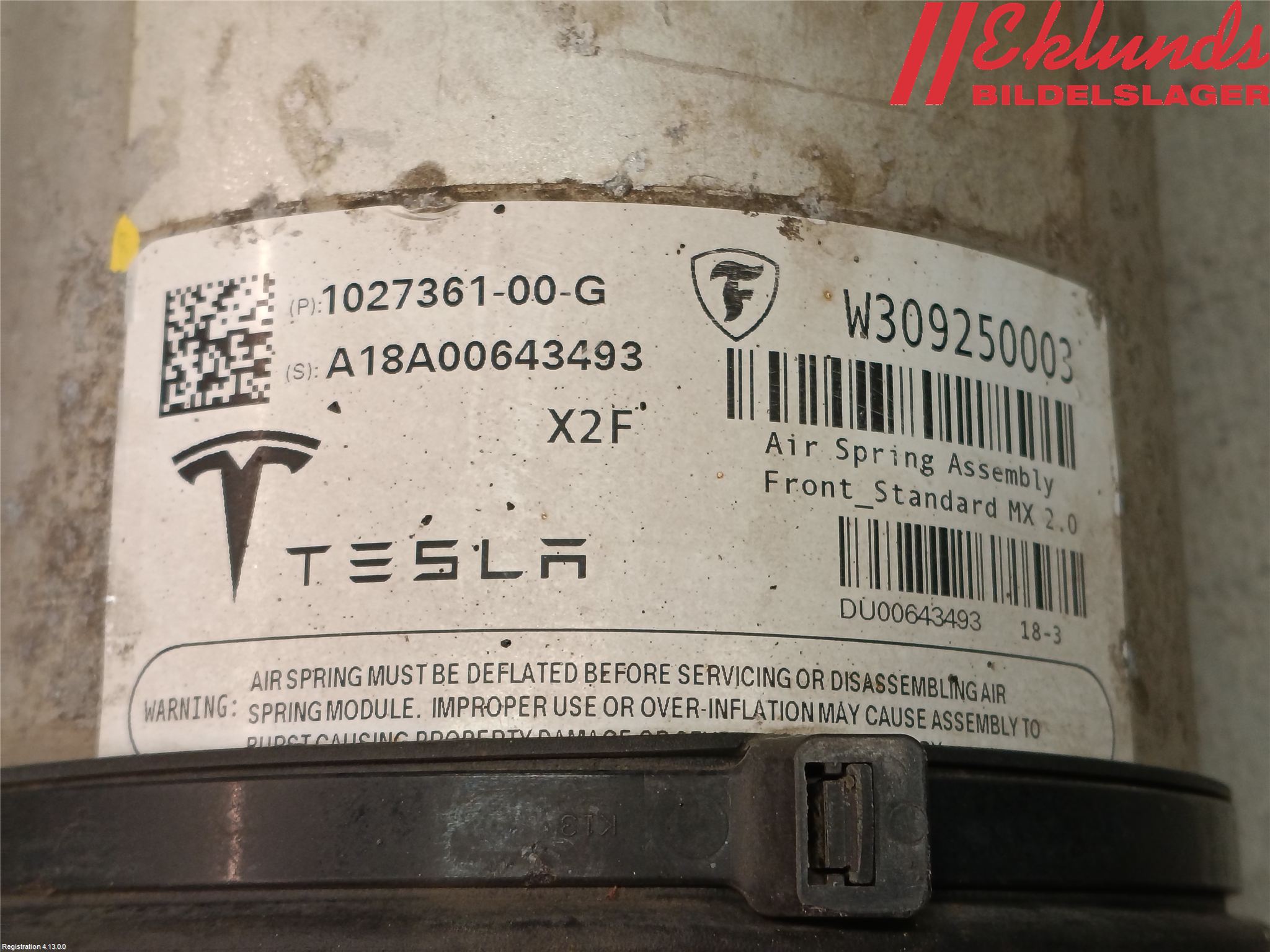 Tesla MODEL X 16- Fjäderben Fram Vänster