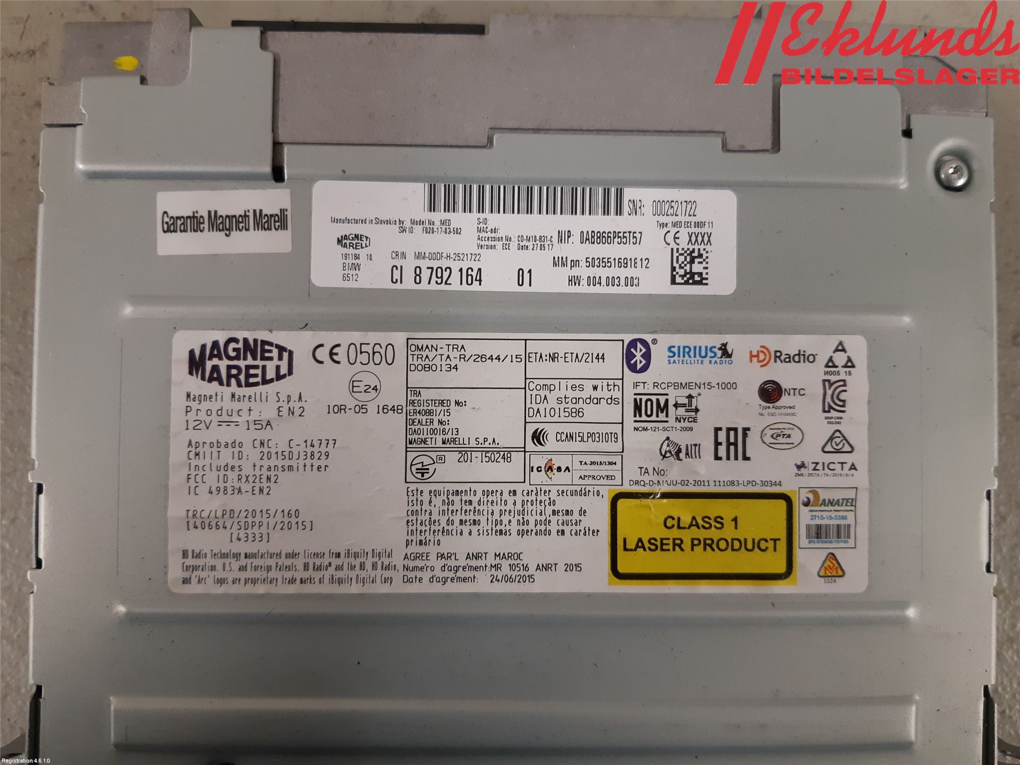 BMW 3 F30/F31/F80 12-19 Cd Radio - Multimediapanel