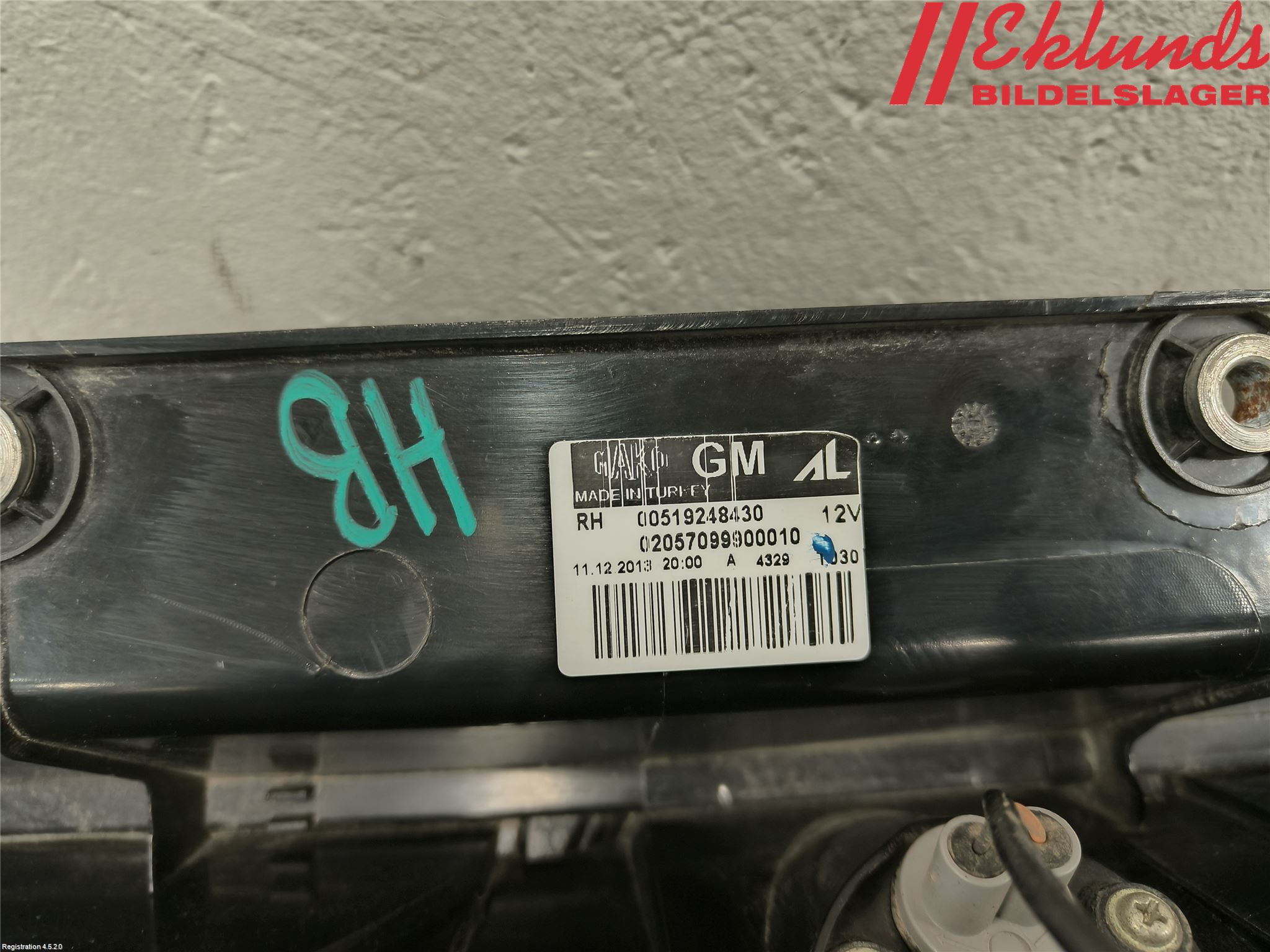 Opel COMBO D 12-18 Bakljus Höger