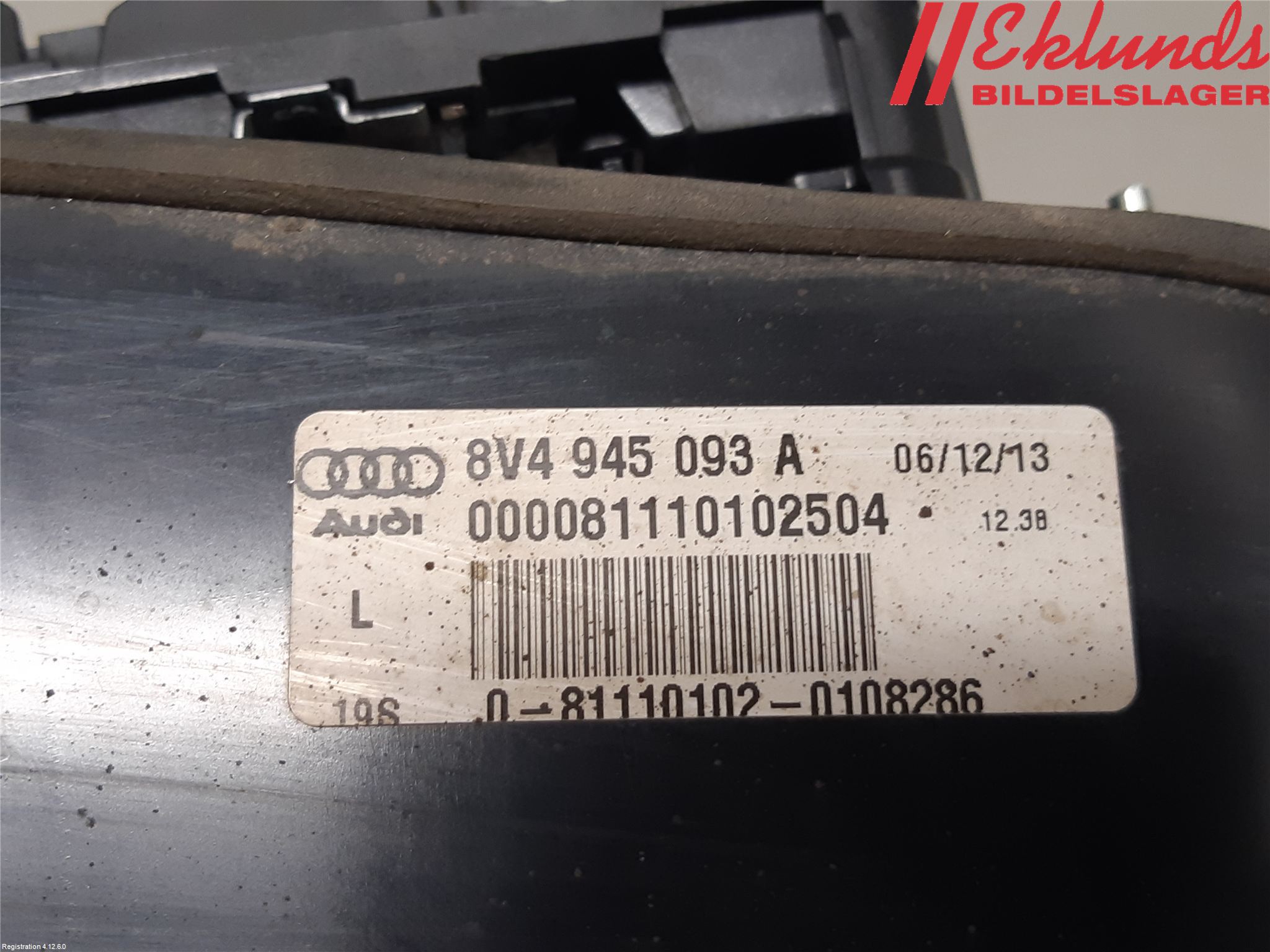Audi A3/S3 8V 13-20 Bakljus Lucka Vä