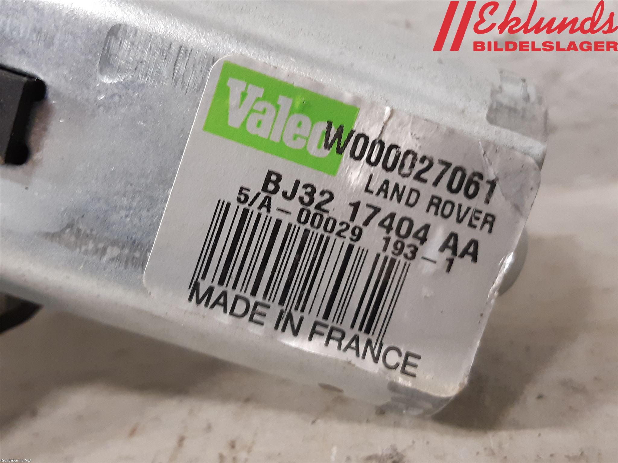 Landrover LAND ROVER RANGE ROVER EVOQUE (L538) 11-18 Torkarmotor Baklucka